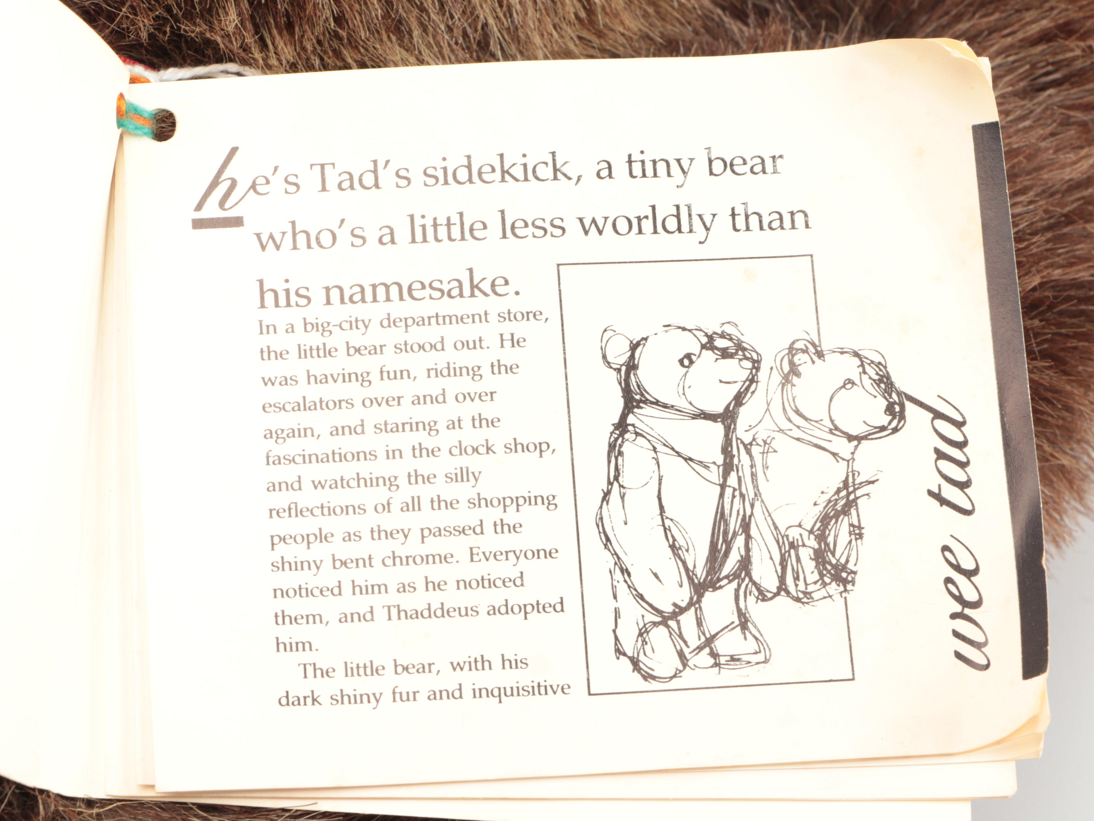 Charleen Kinser Designs Stuffed "Wee Tad" Bear with Other Stuffed Animals