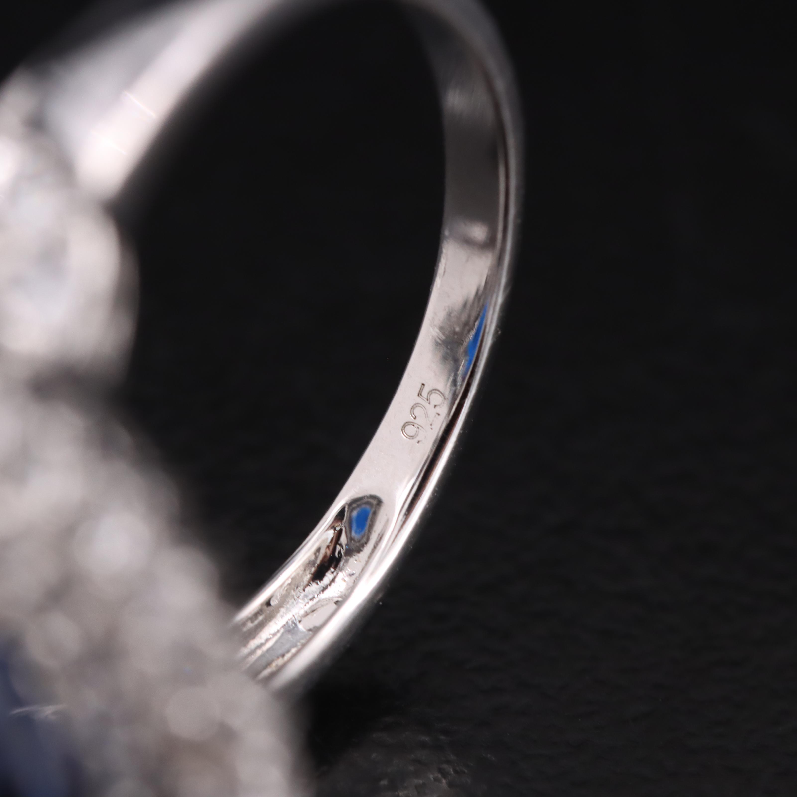 Sterling Spinel and Sapphire Teardrop Ring