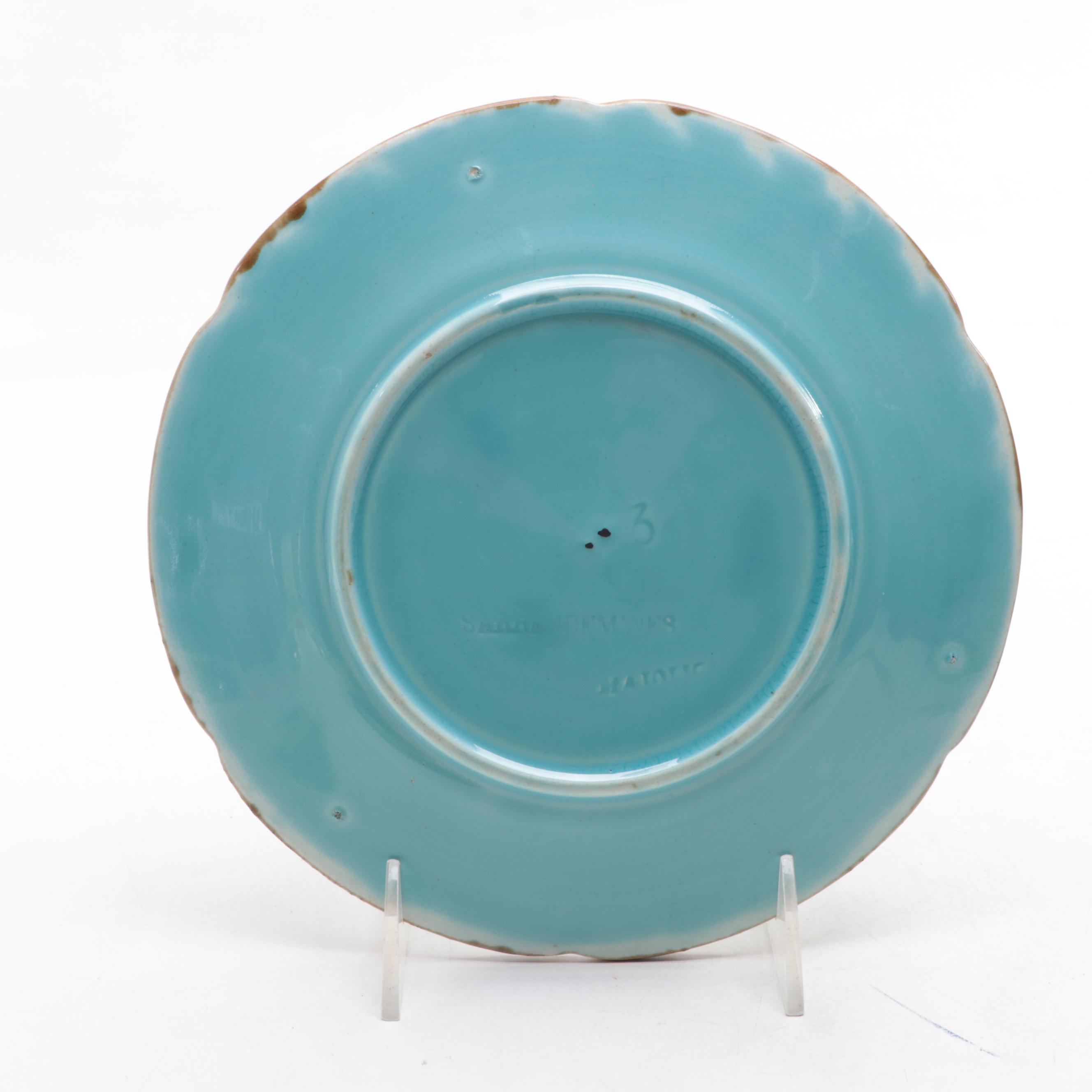 Griffin, Smith & Hill with Other French Earthenware Majolica Plates