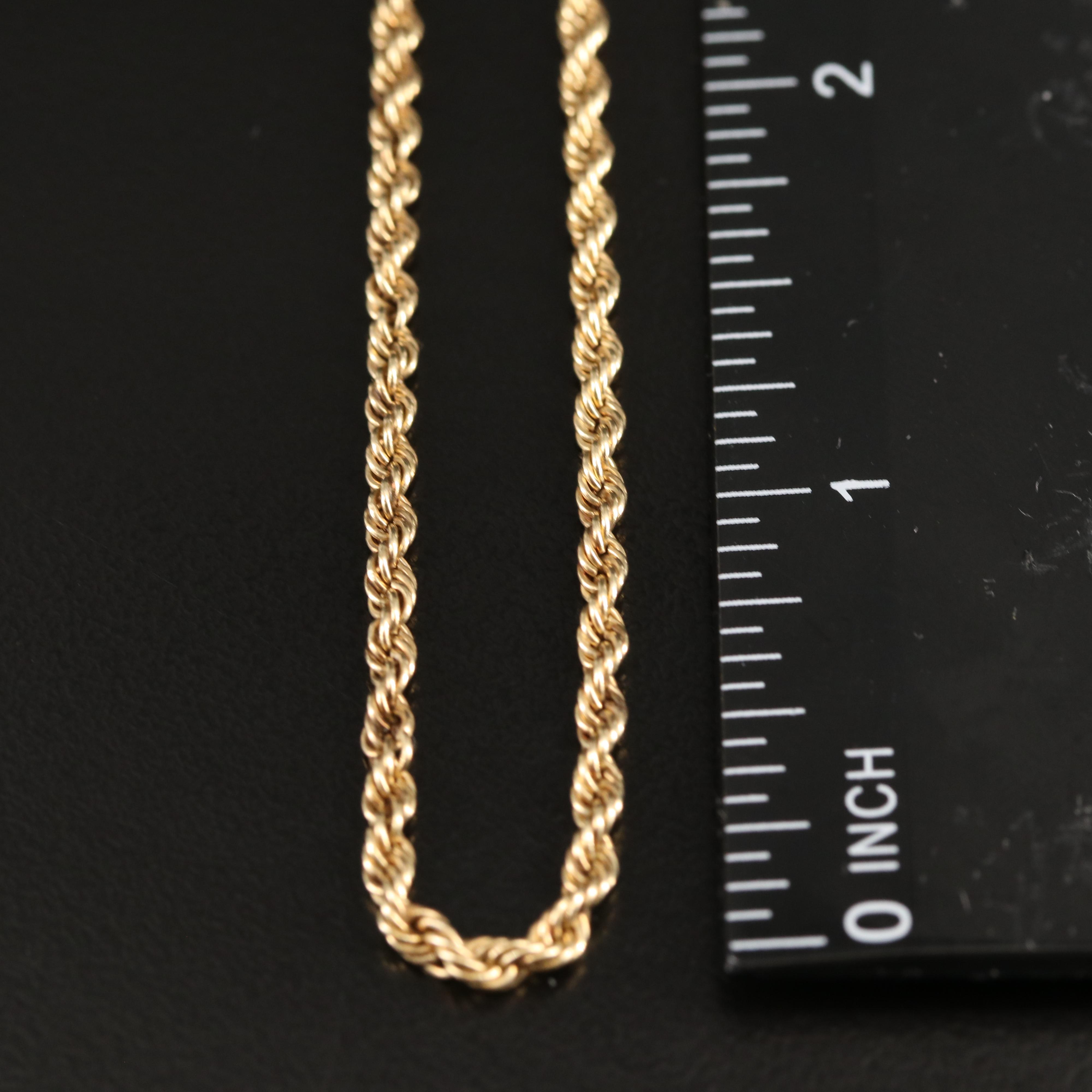 10K Rope Chain Necklace
