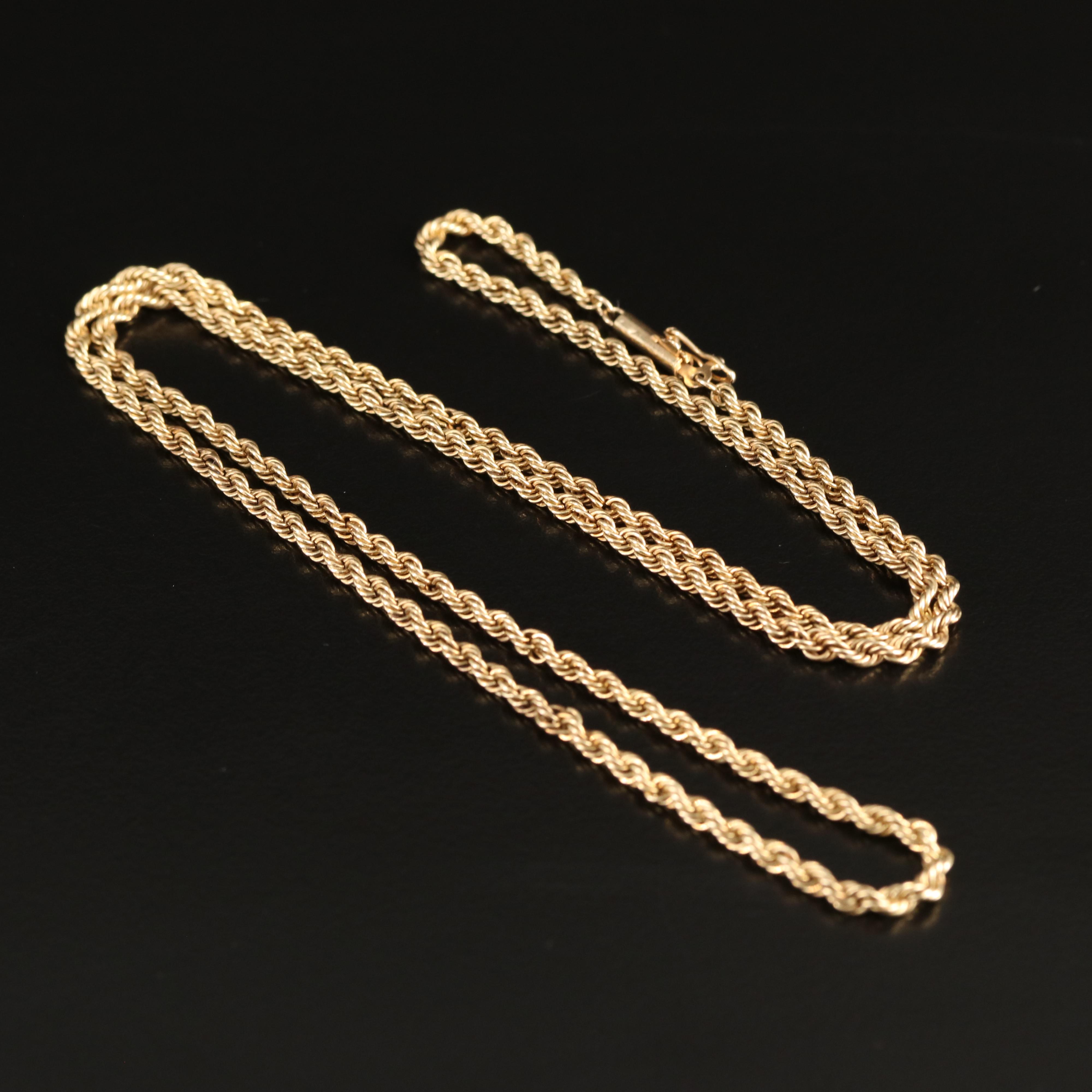 10K Rope Chain Necklace