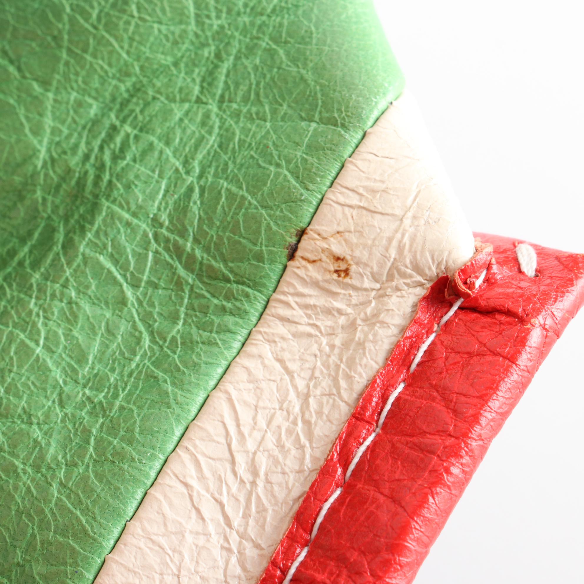 Balenciaga Bazar Convertible Small Tote in Bayadere Stripe Crinkled Leather