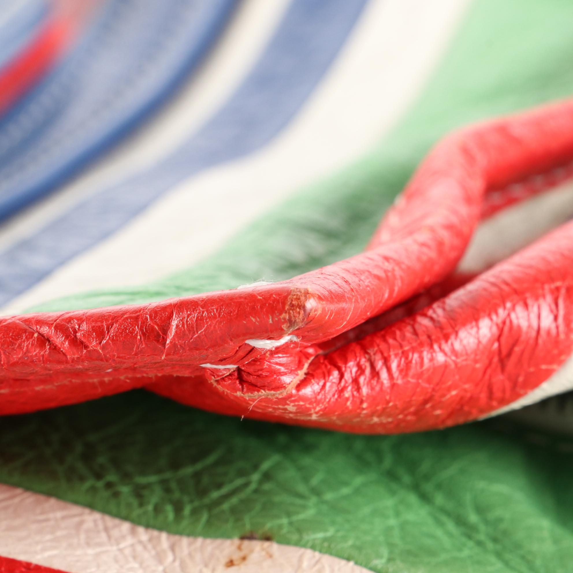 Balenciaga Bazar Convertible Small Tote in Bayadere Stripe Crinkled Leather