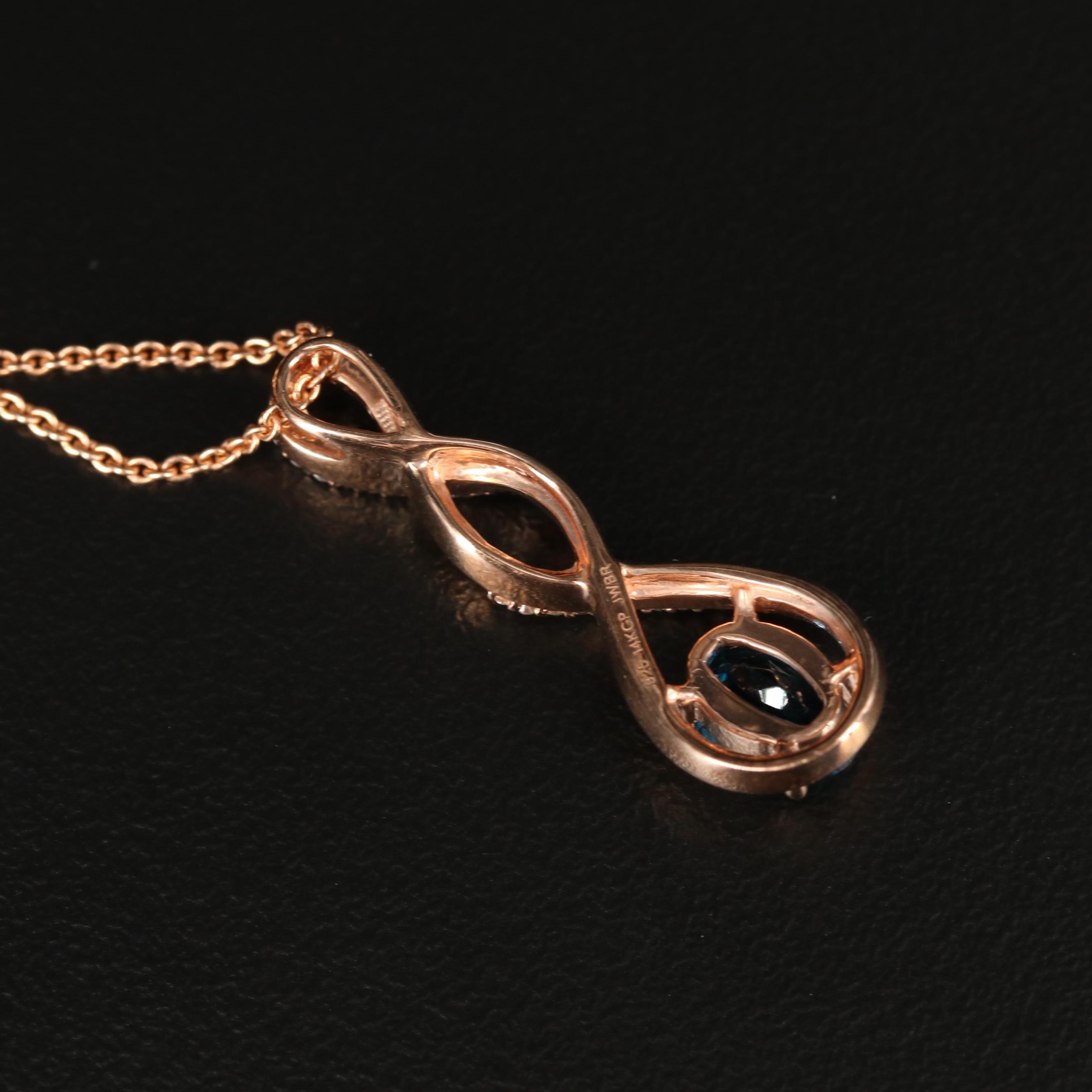 Sterling London Blue Topaz and Sapphire Necklace