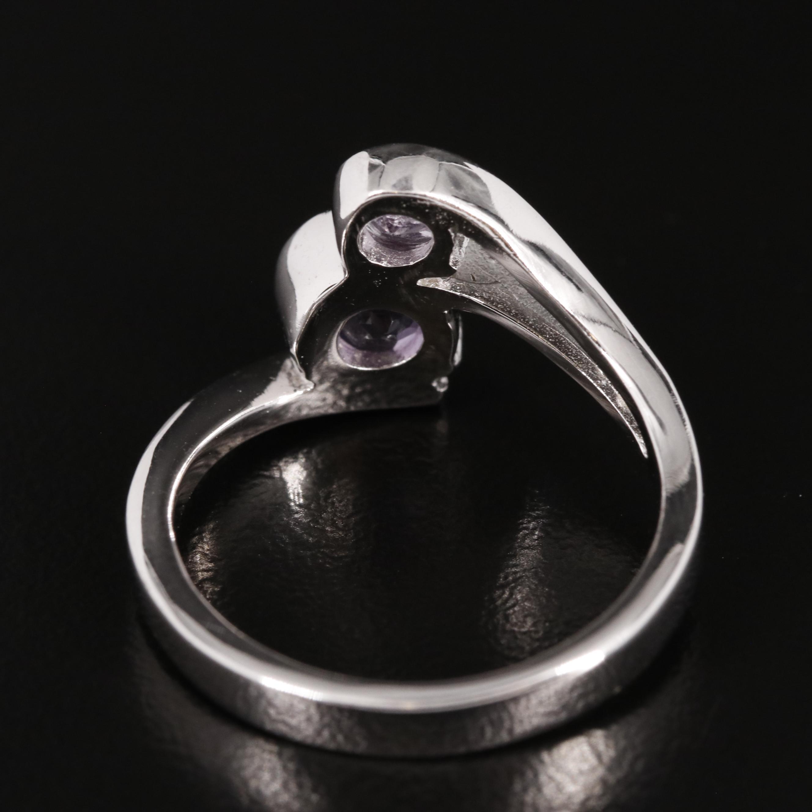 Sterling Amethyst Bypass Ring