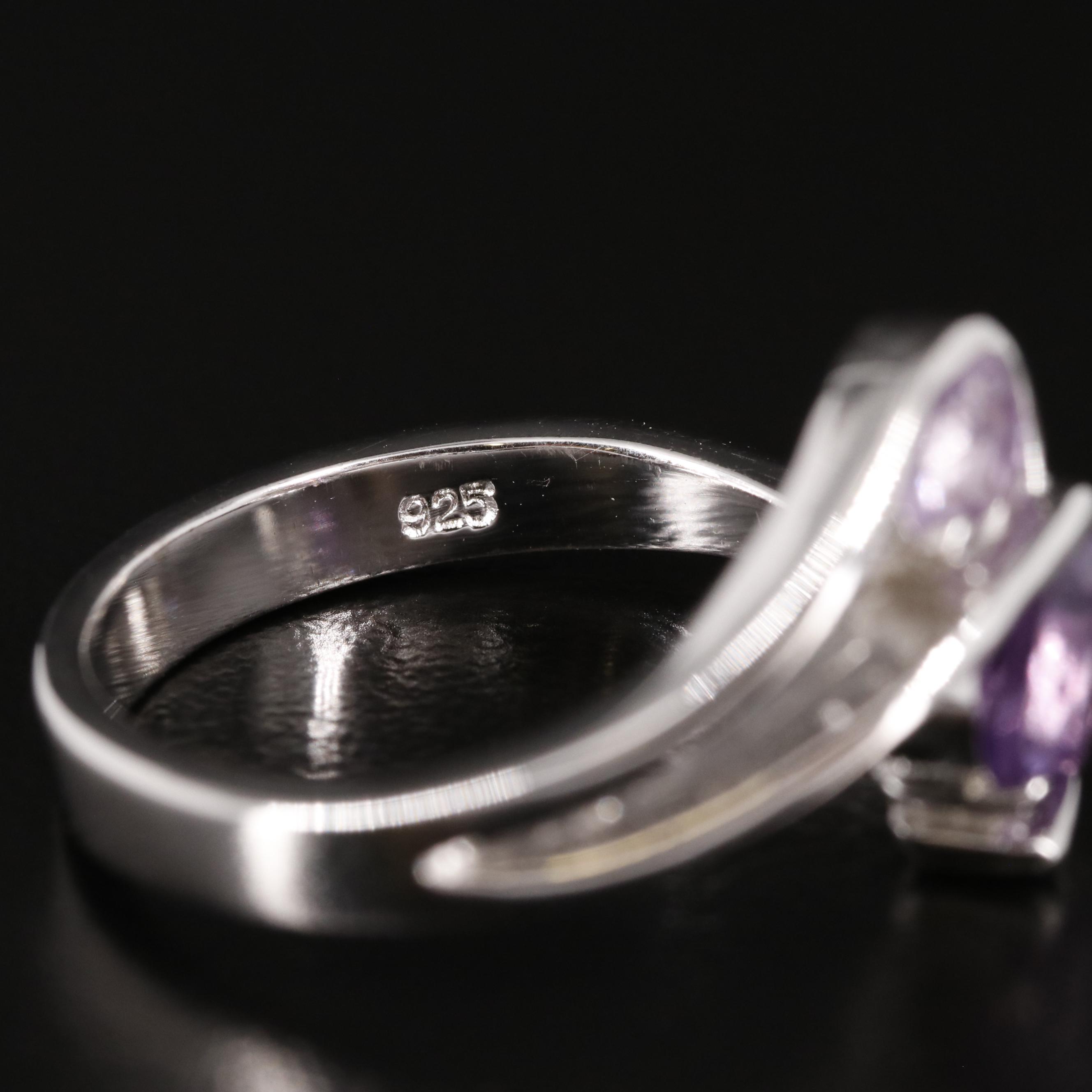 Sterling Amethyst Bypass Ring