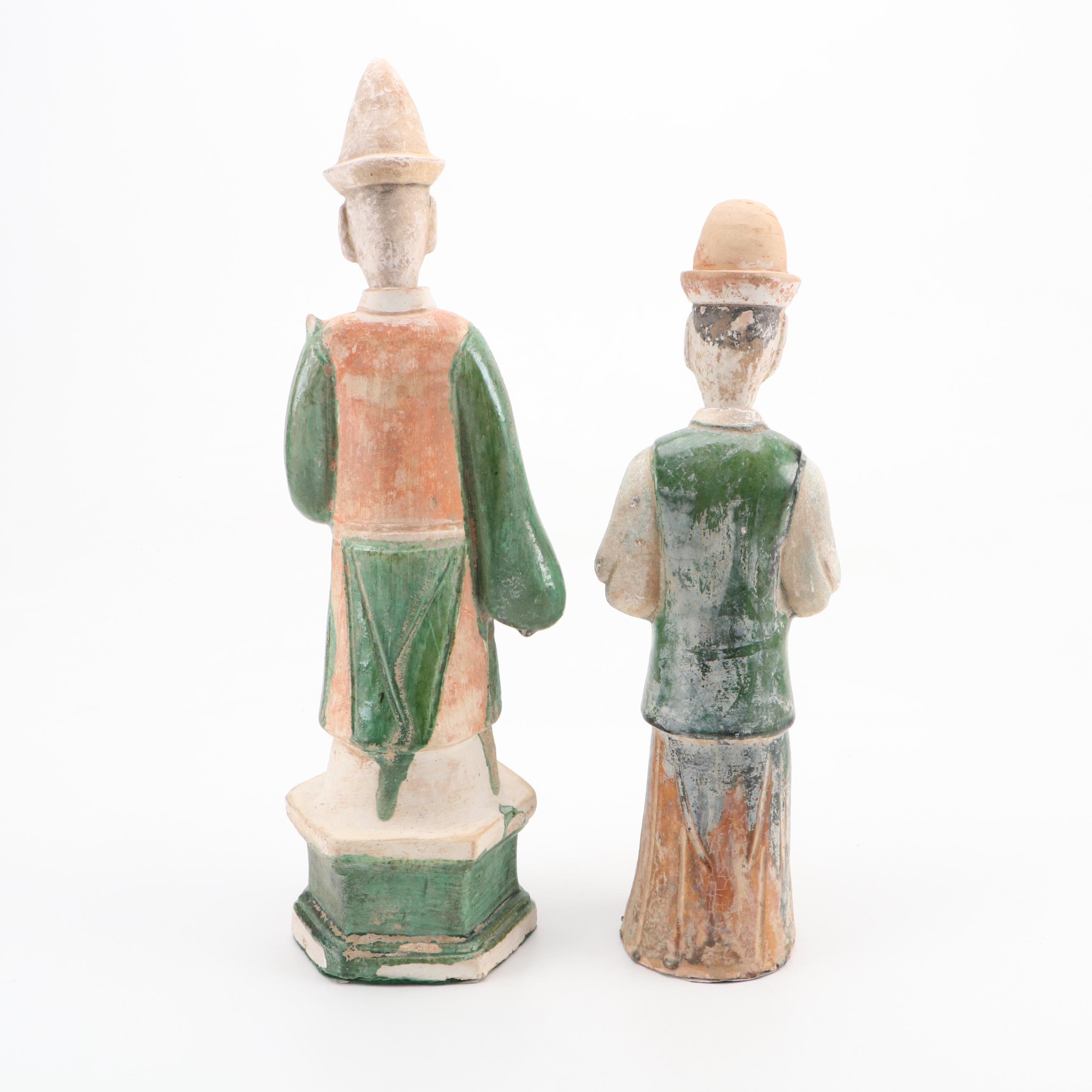 Chinese Sancai Glazed Earthenware Tomb Figures