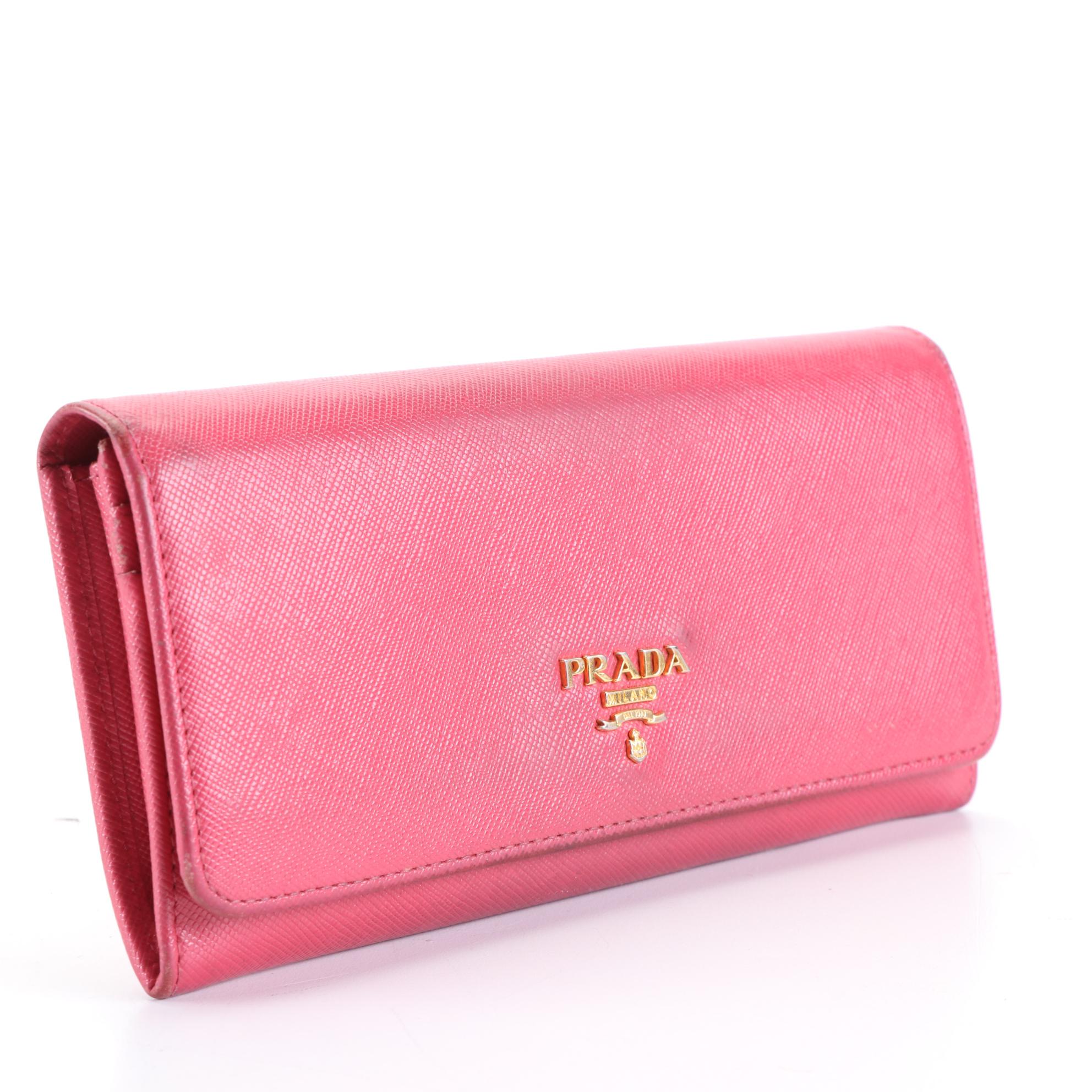 Prada Continental Wallet in Saffiano Leather