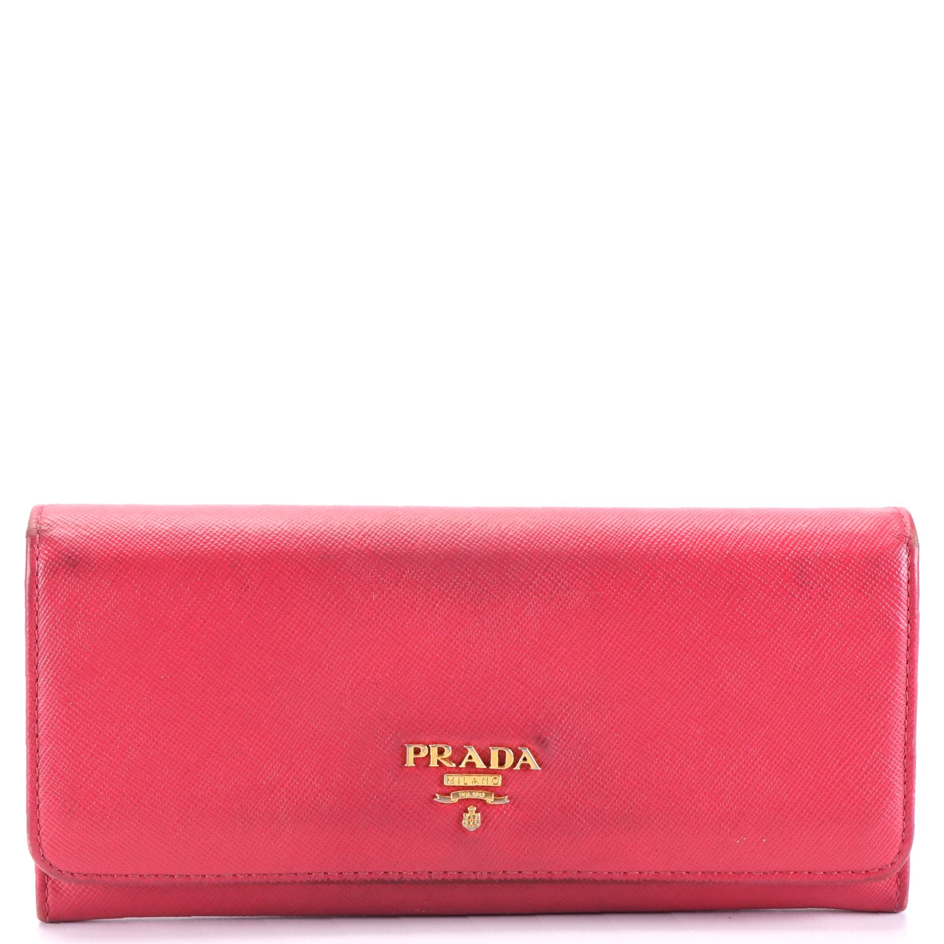 Prada Continental Wallet in Saffiano Leather