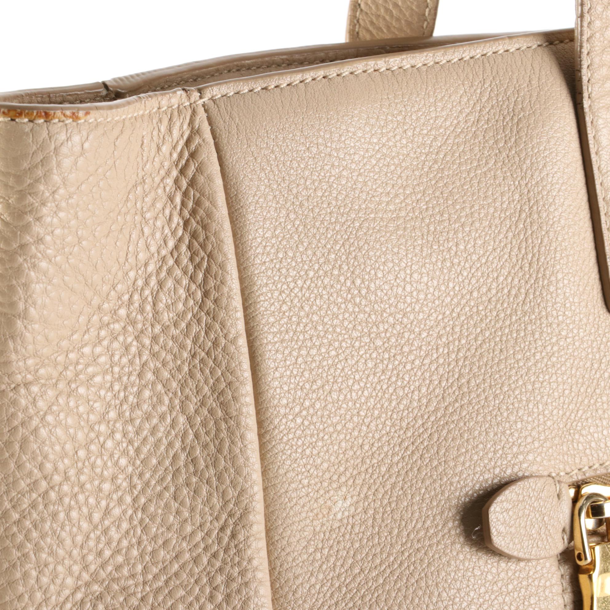 Prada Grained Leather Shoulder Tote