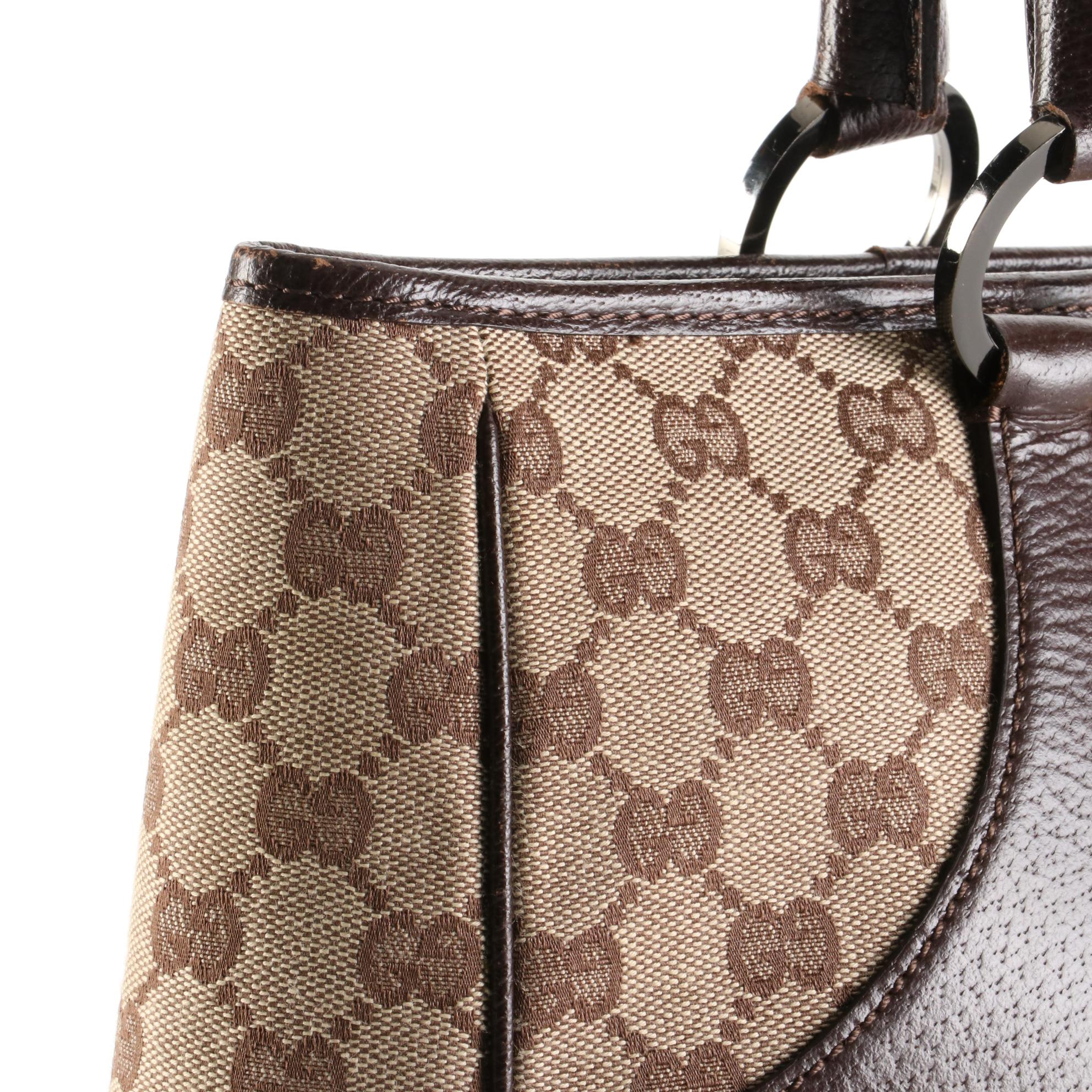 Gucci GG Zip Tote Bag in Monogram Canvas and Cinghiale Leather