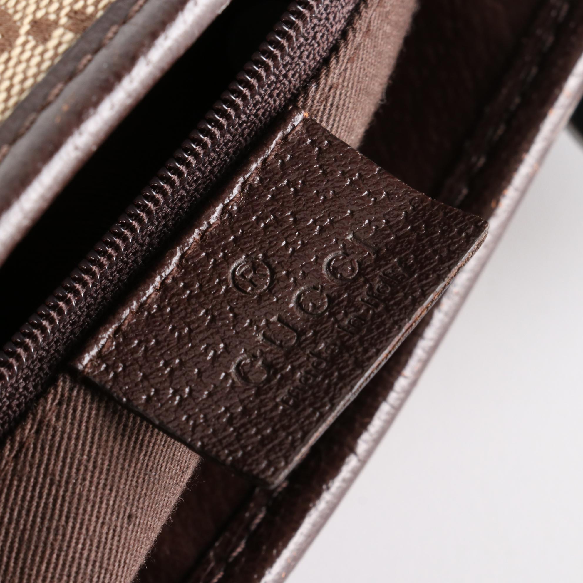 Gucci GG Zip Tote Bag in Monogram Canvas and Cinghiale Leather