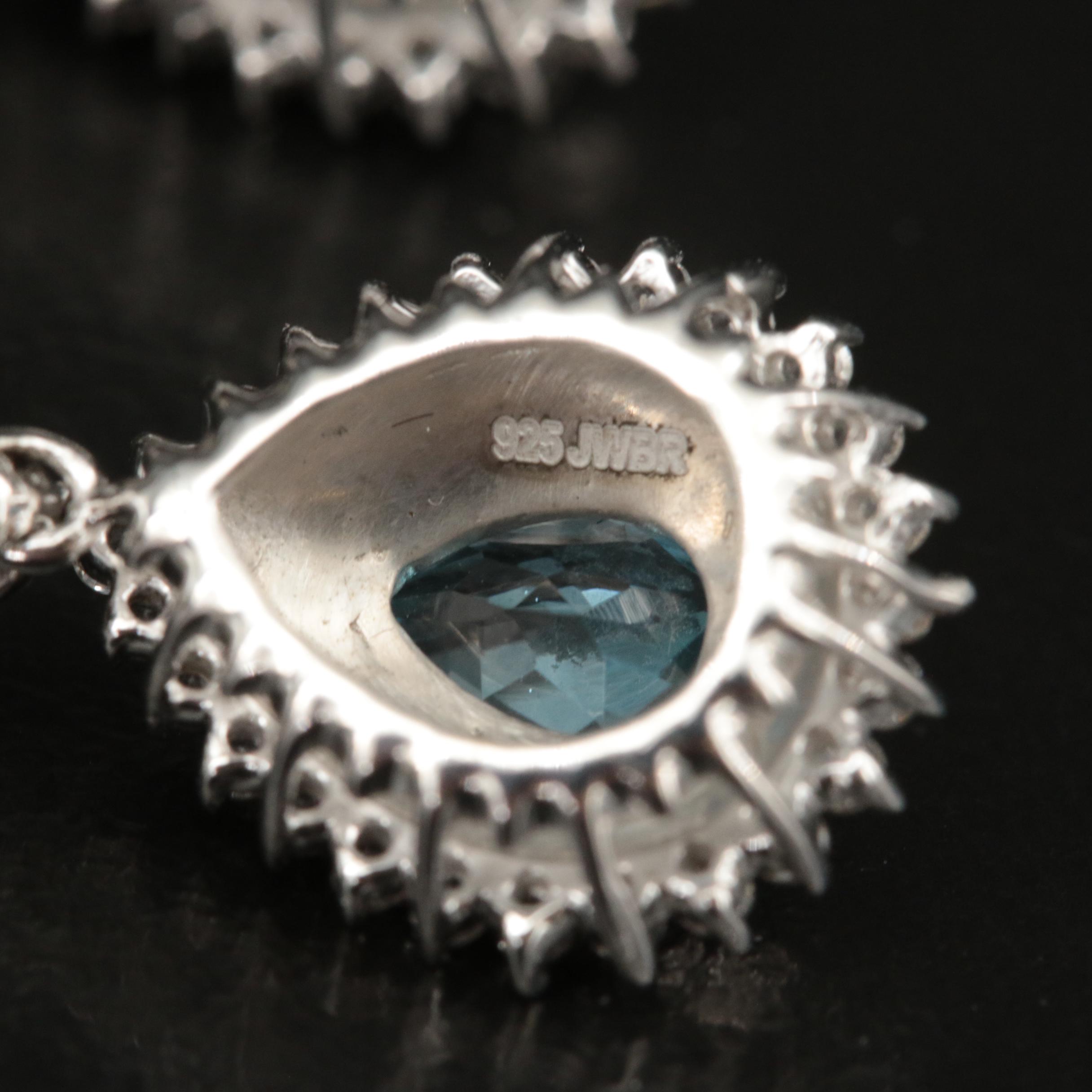 Sterling Sky Blue Topaz and White Sapphire Earrings