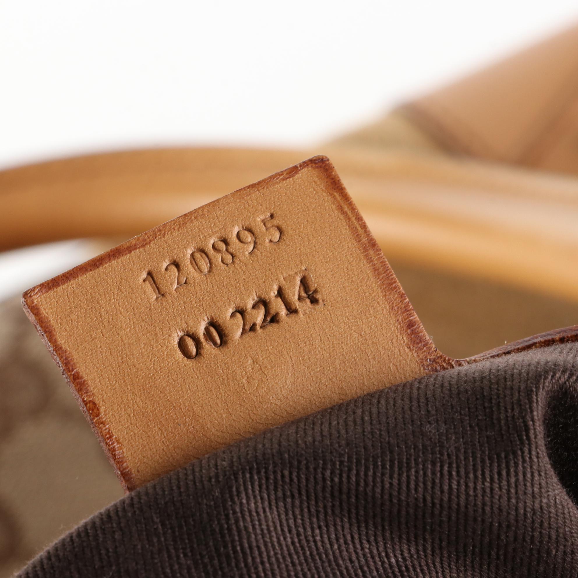 Gucci Nailhead Handbag in Suede with GG Canvas