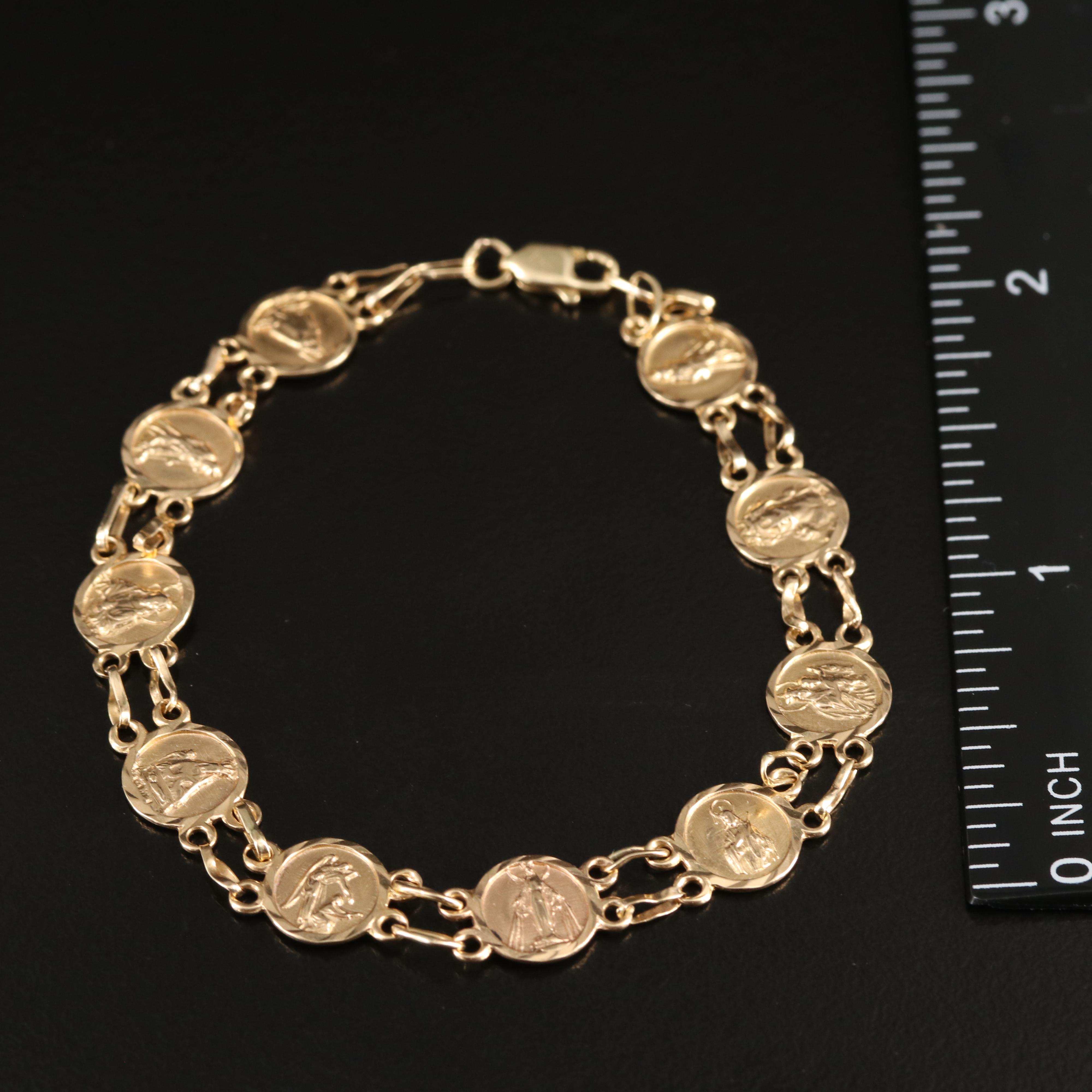 14K Catholic Saints Bracelet