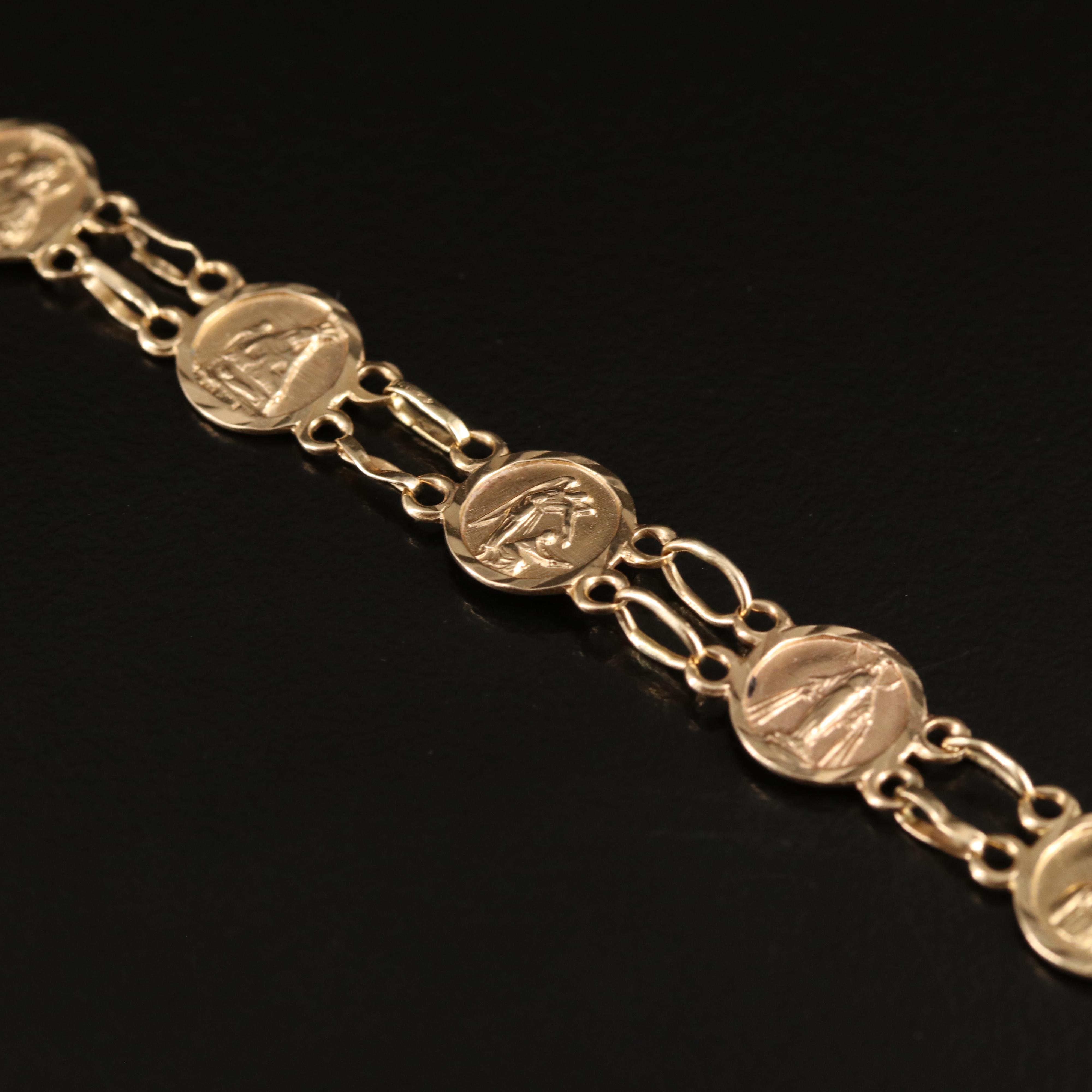 14K Catholic Saints Bracelet