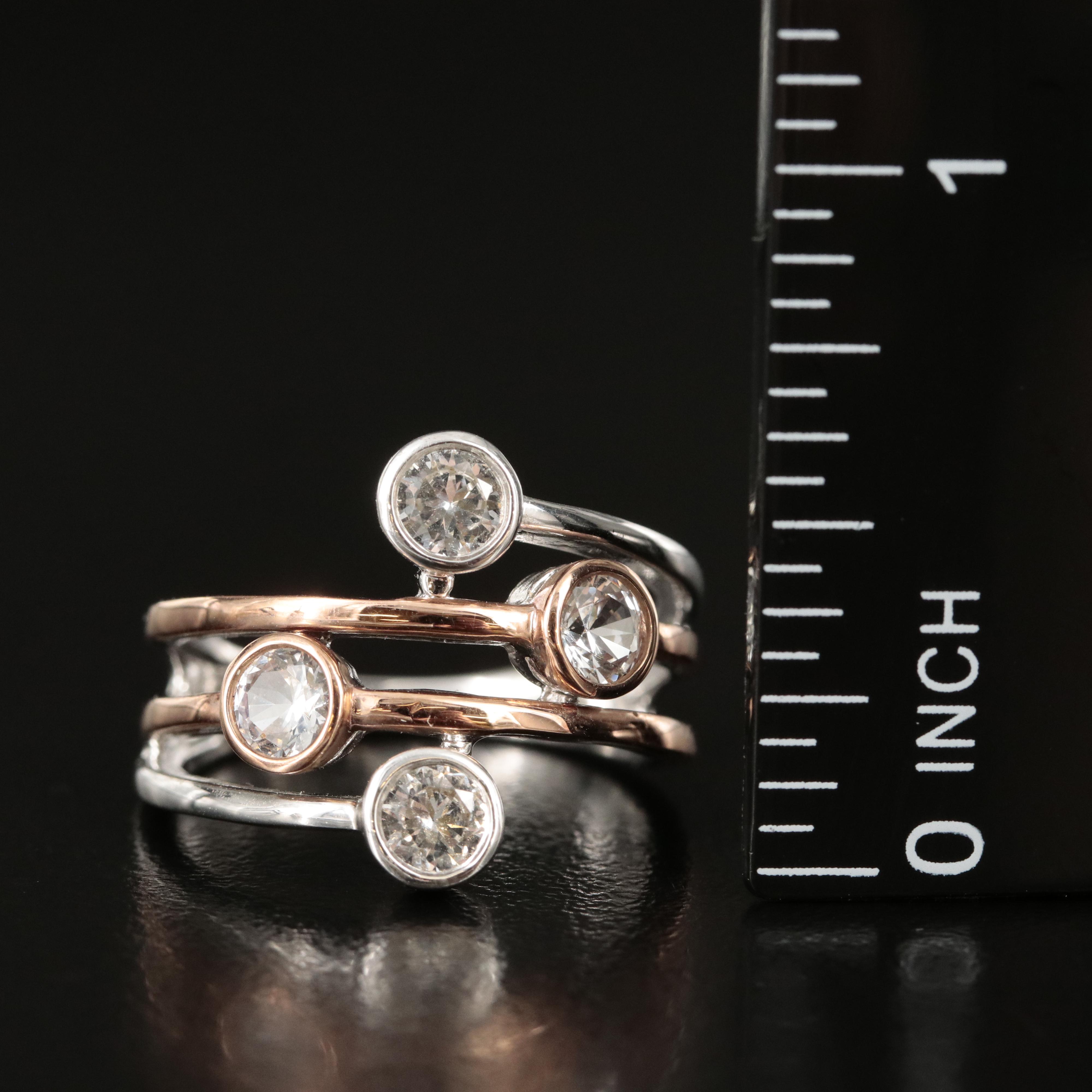 Sterling Sapphire Ring with 10K Rose Gold Ring