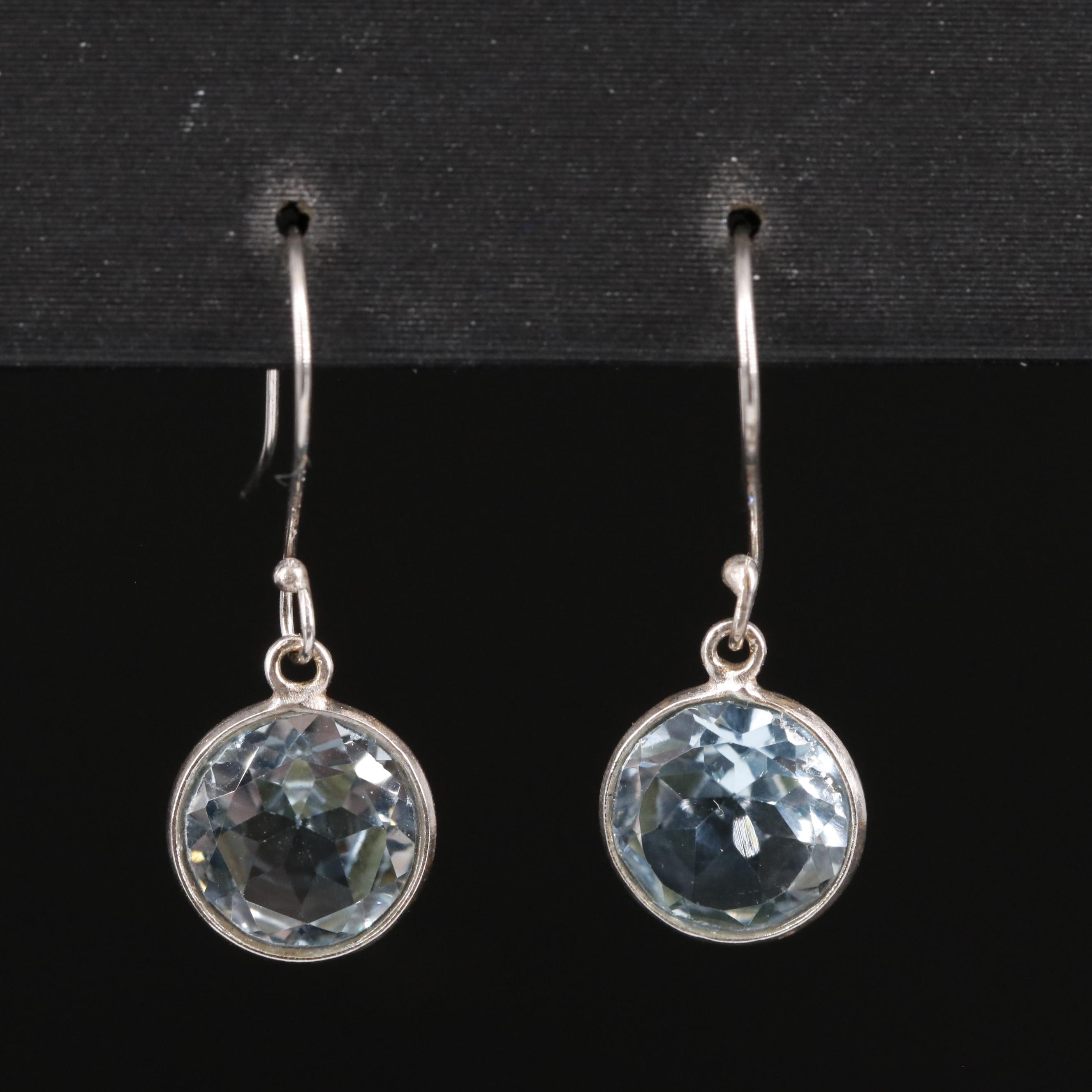14K Blue Topaz Drop Earrings