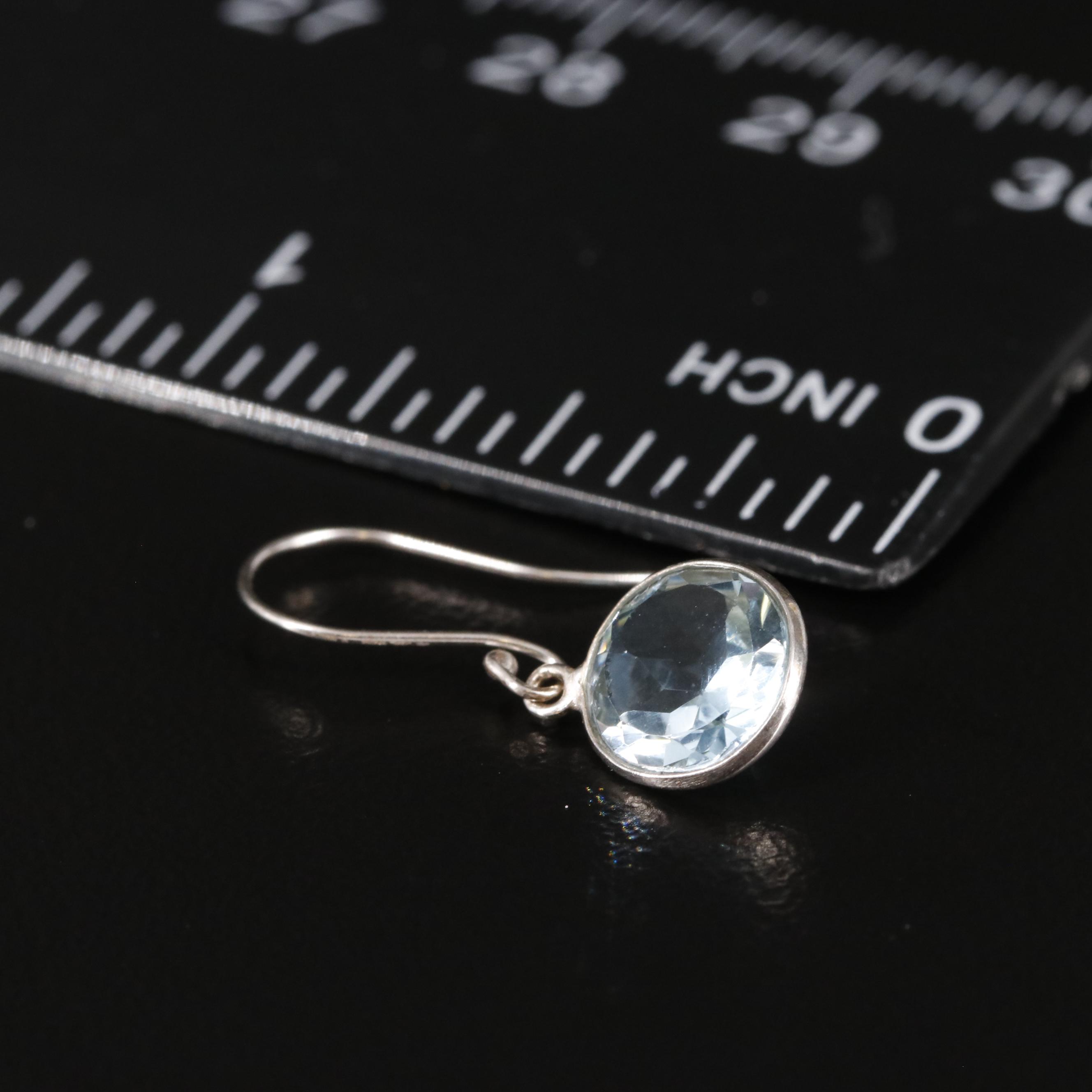 14K Blue Topaz Drop Earrings