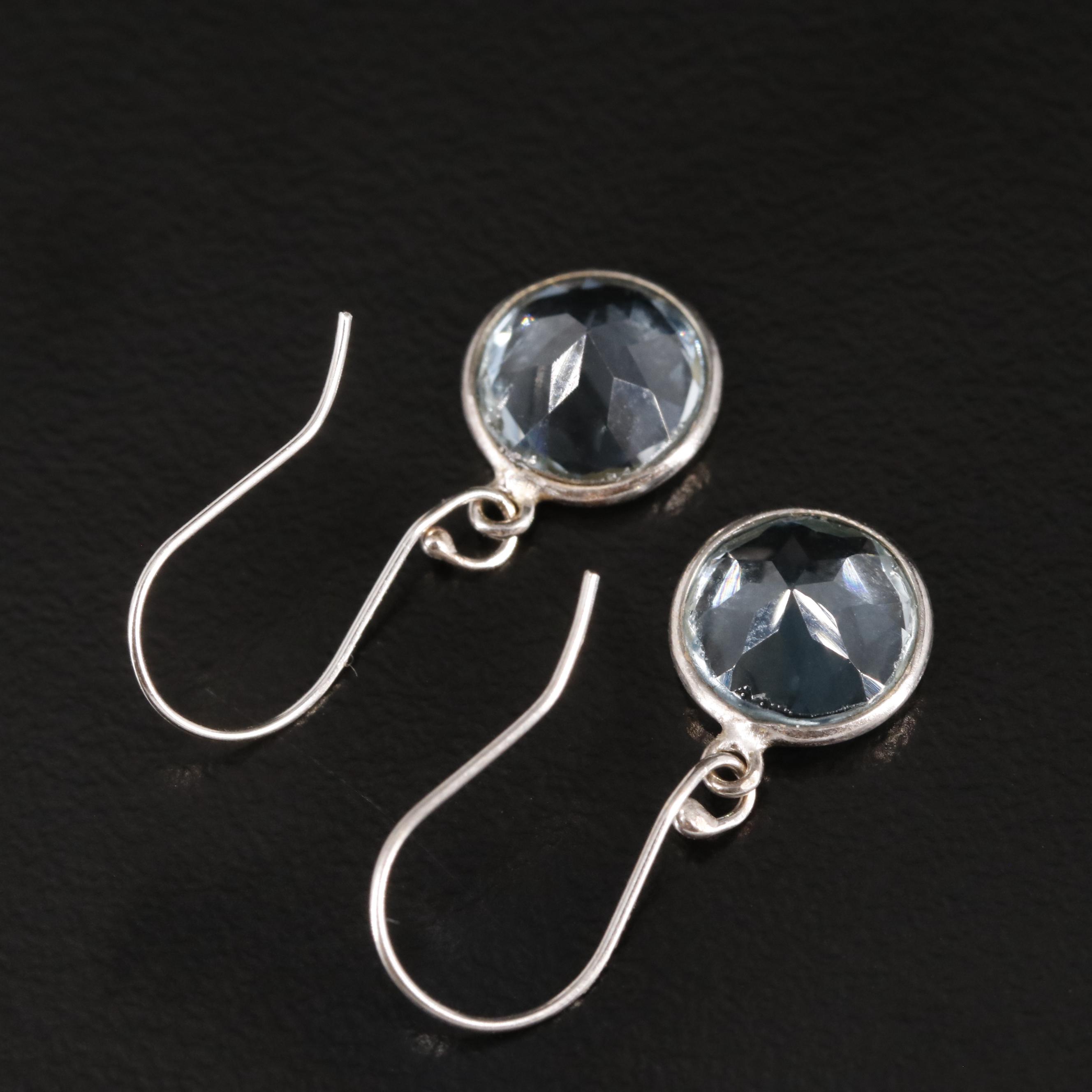 14K Blue Topaz Drop Earrings