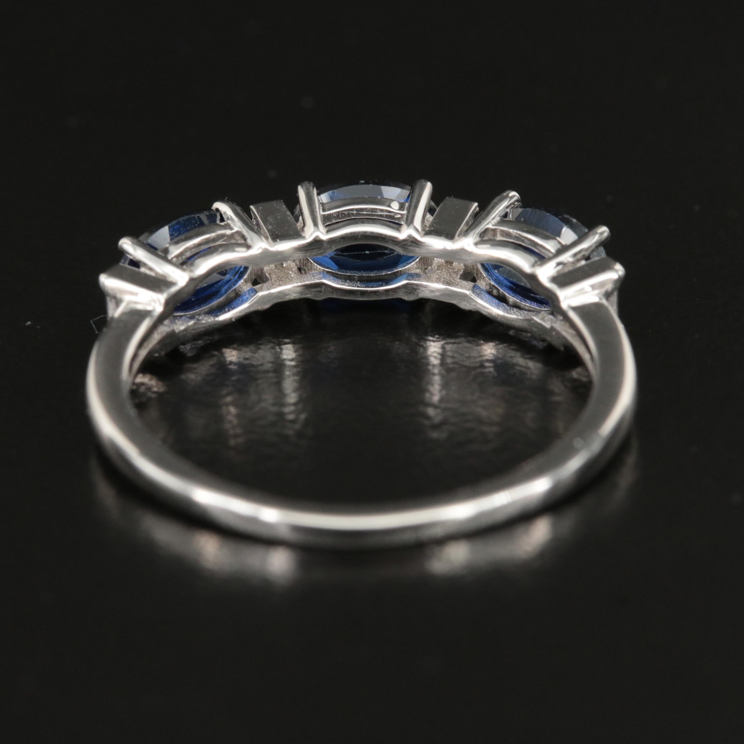 Sterling Sapphire and Diamond Ring