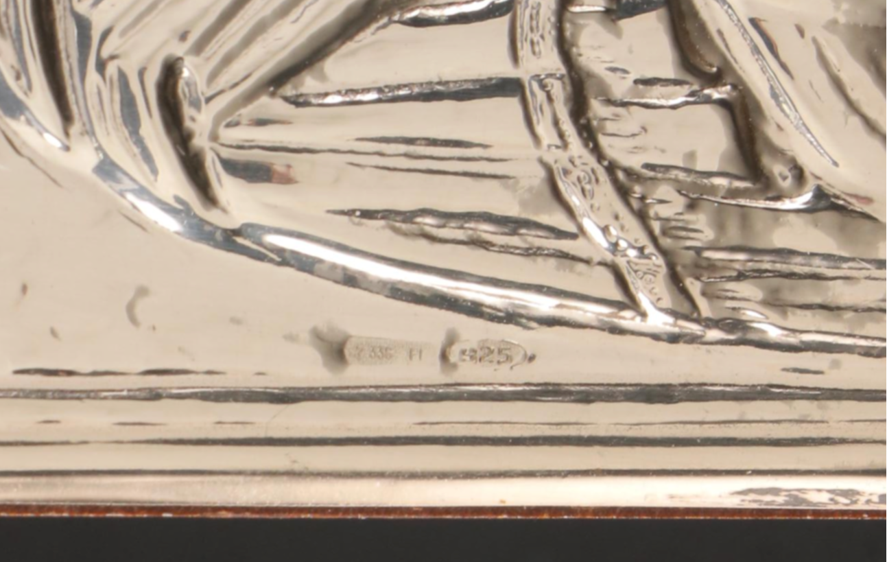 Italian Madonna and Child Icon with Giancarlo Livi Sterling Silver Riza