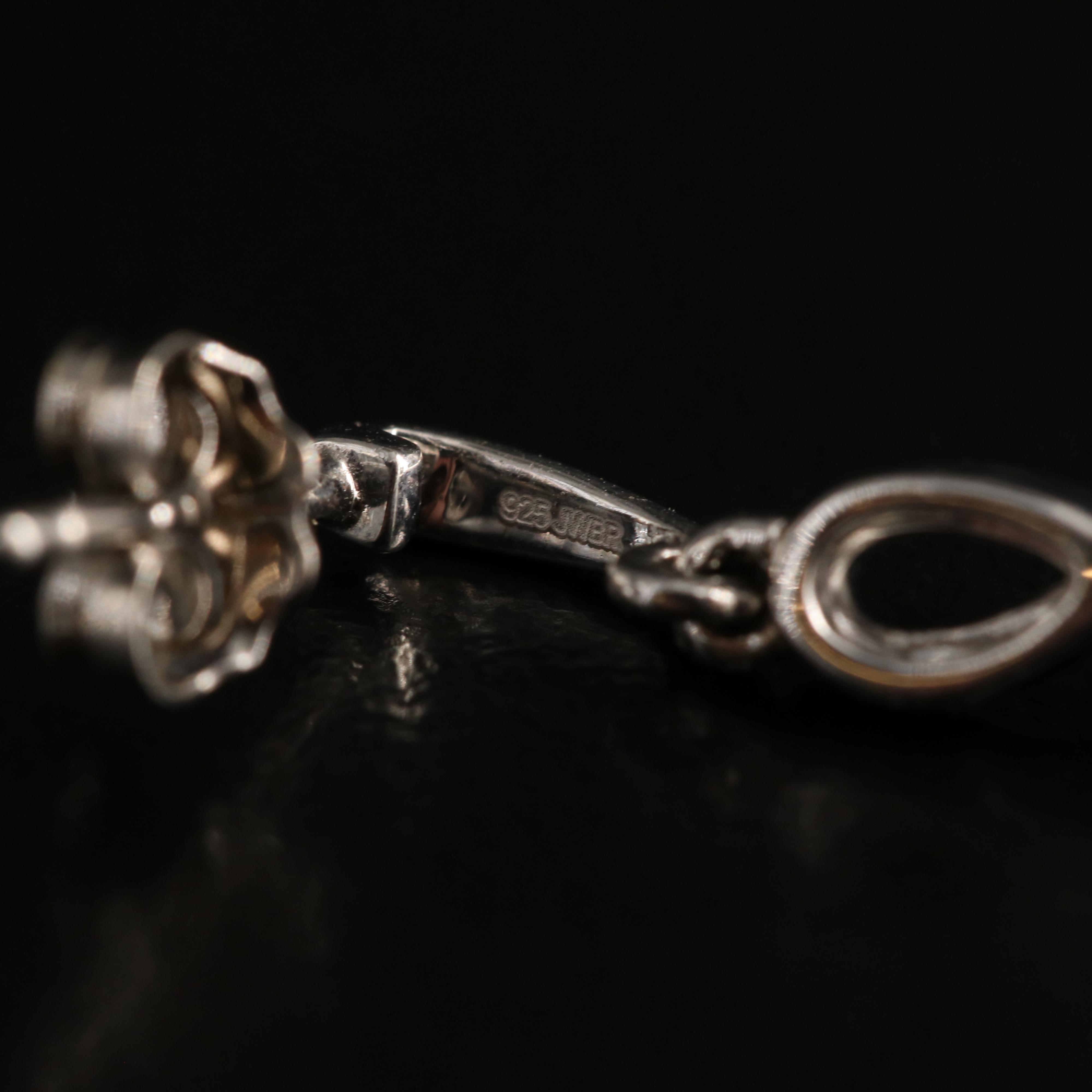 Sterling Amethyst and White Sapphire Earrings