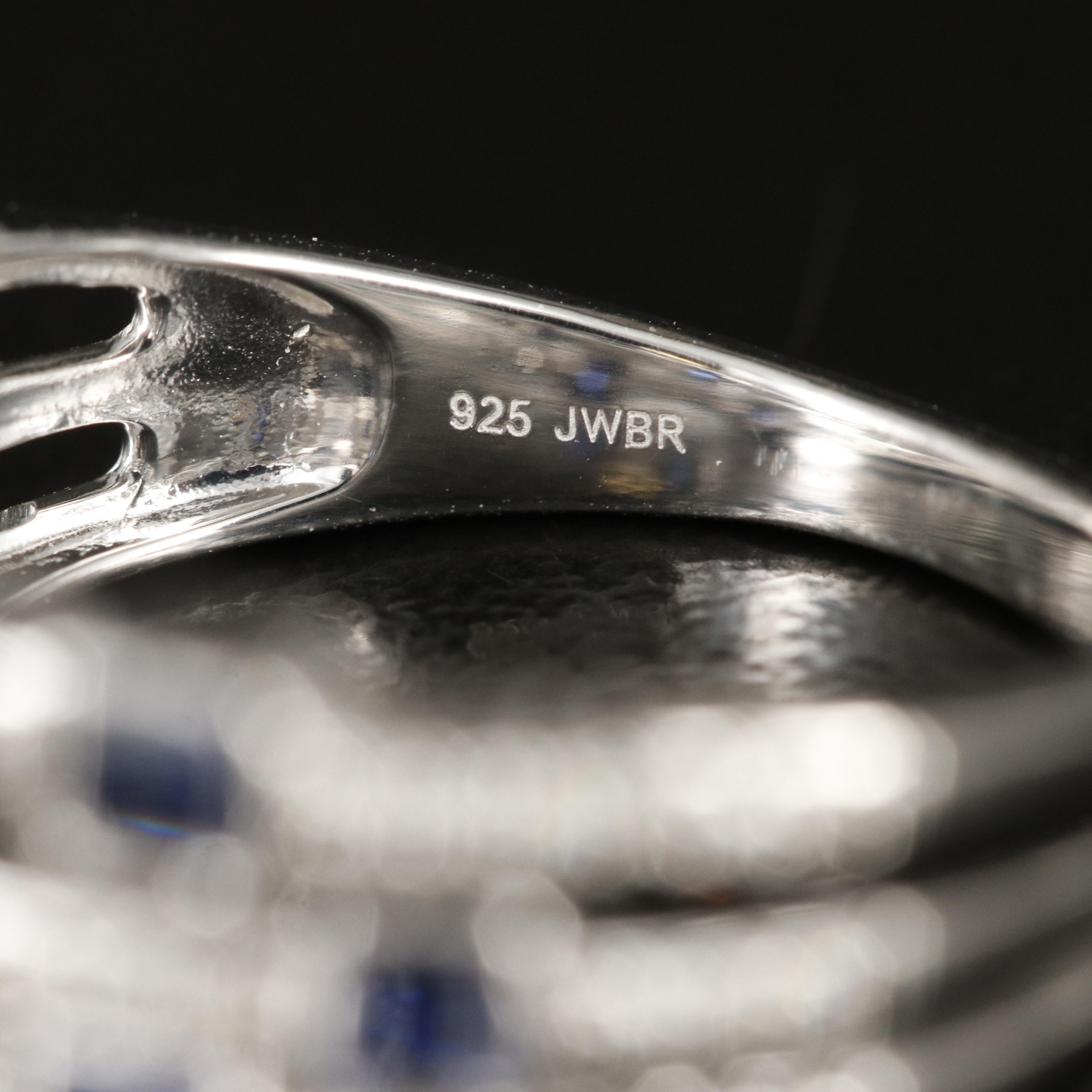 Sterling Sapphire and Diamond Ring