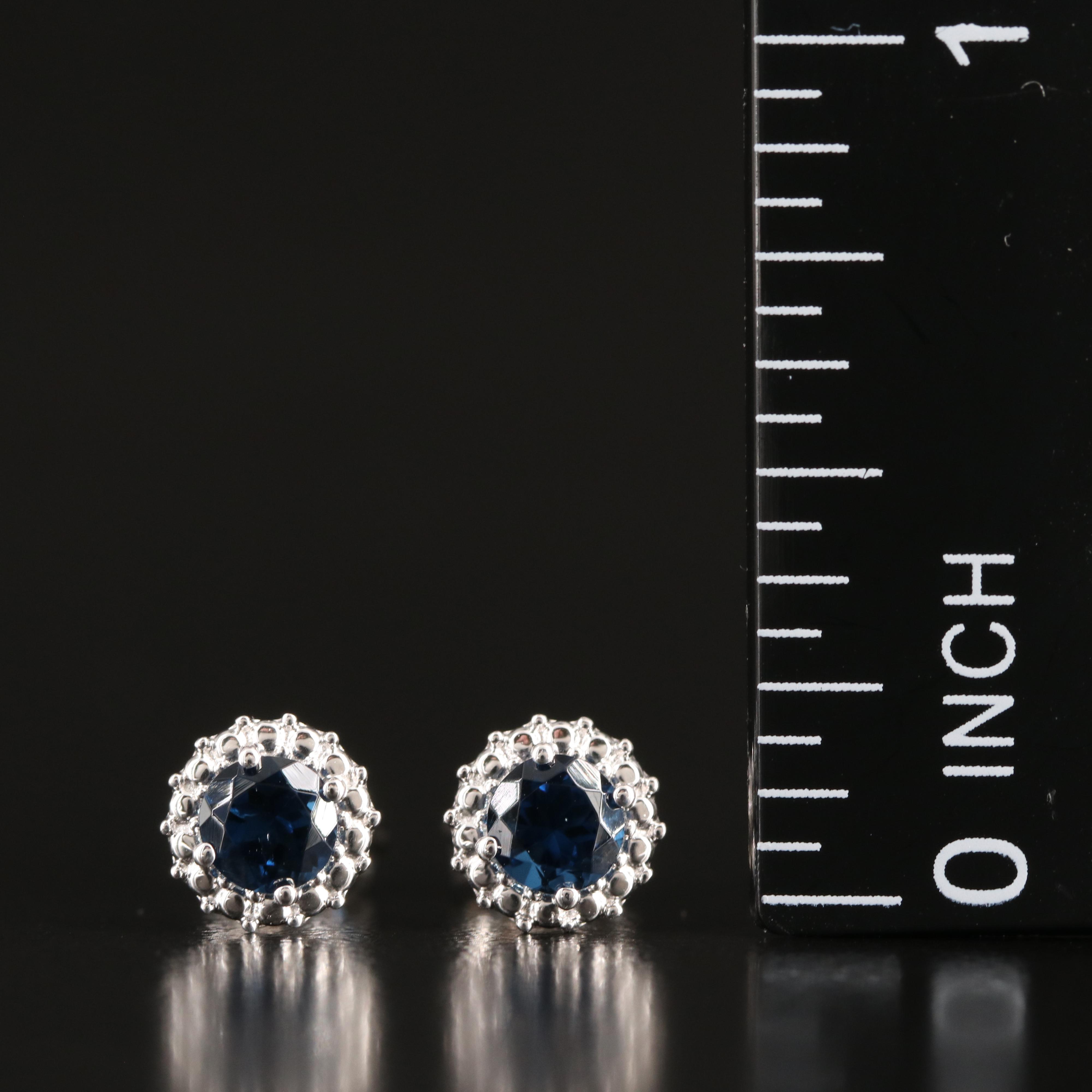 Sterling and Glass Stud Earrings