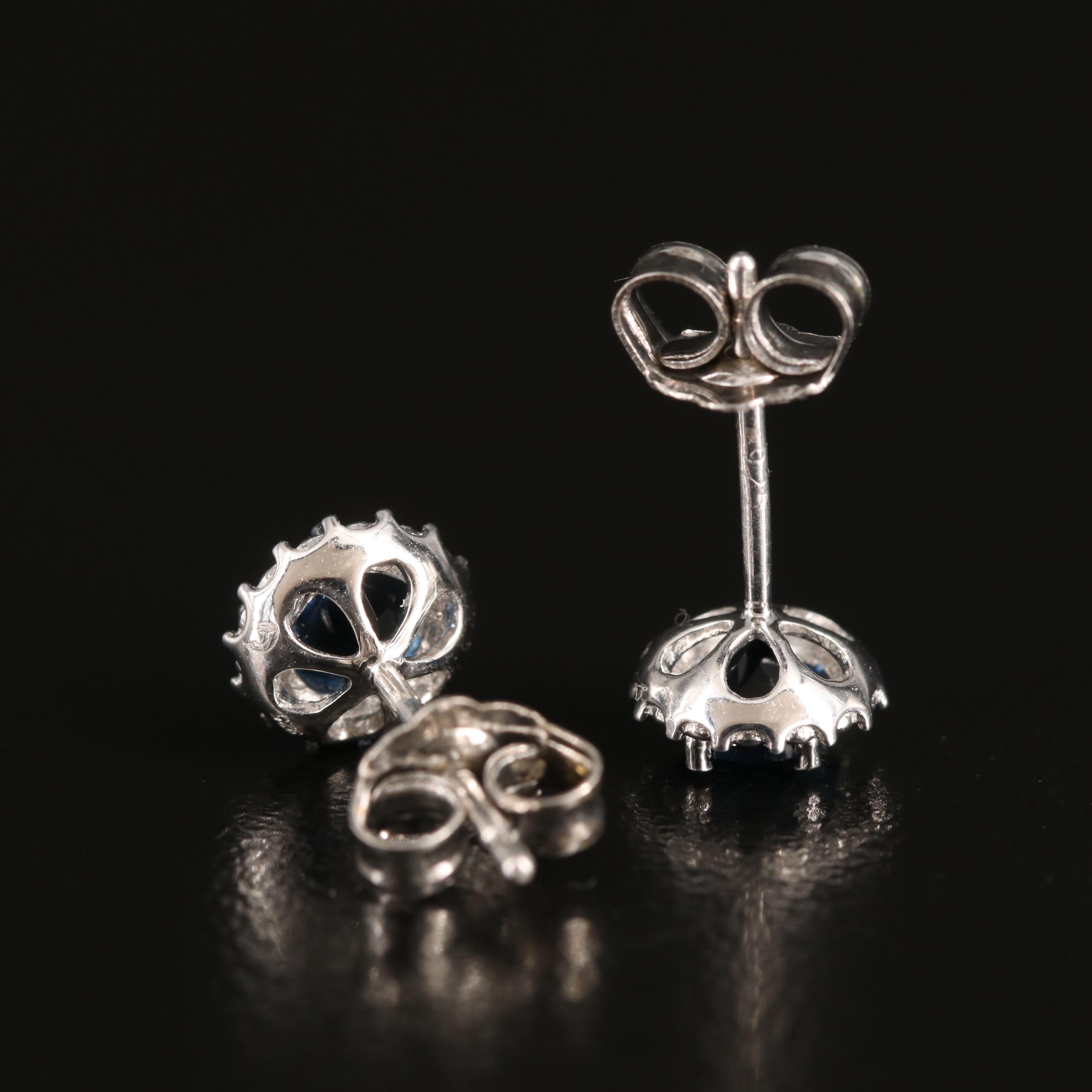 Sterling and Glass Stud Earrings