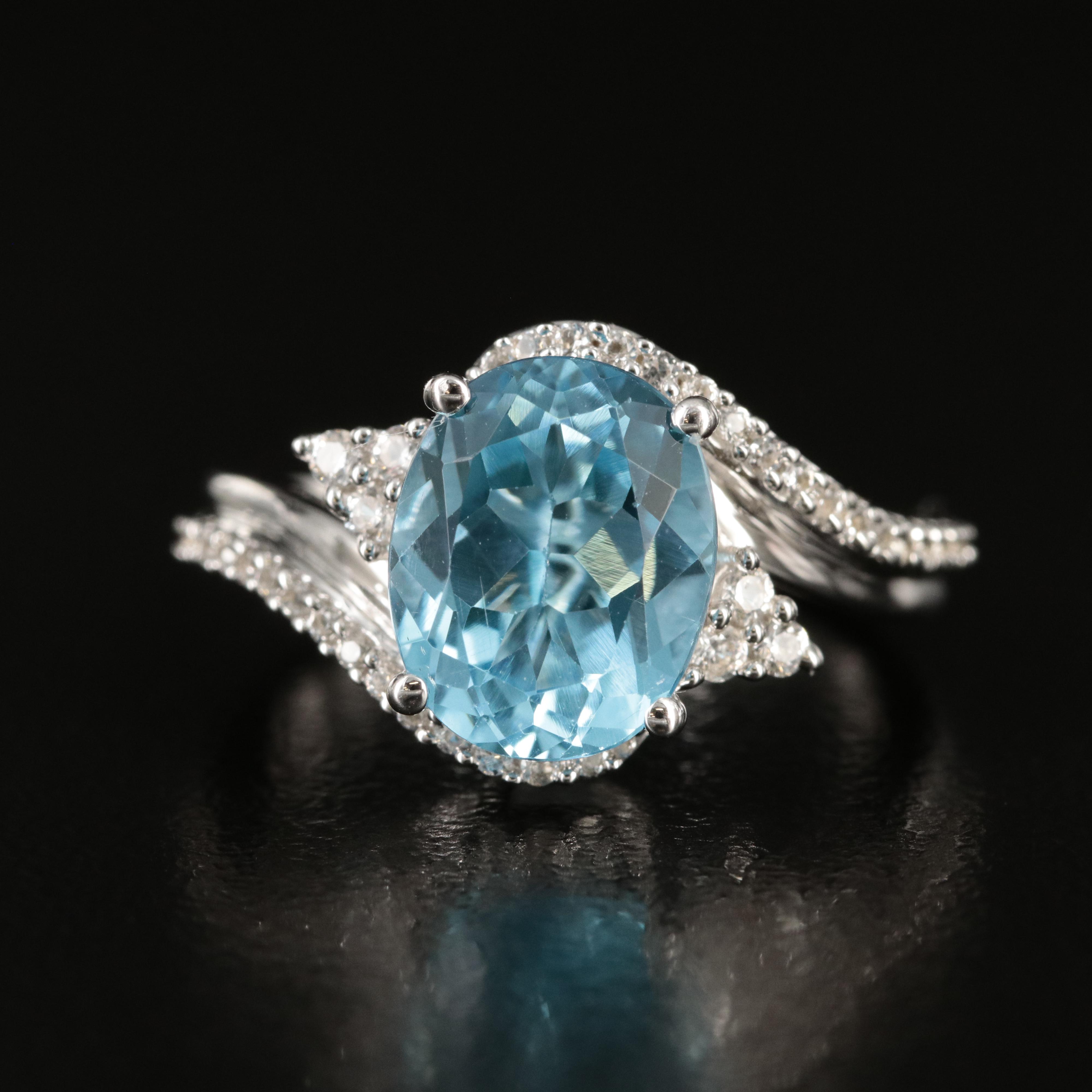 Sterling Swiss Blue Topaz Ring