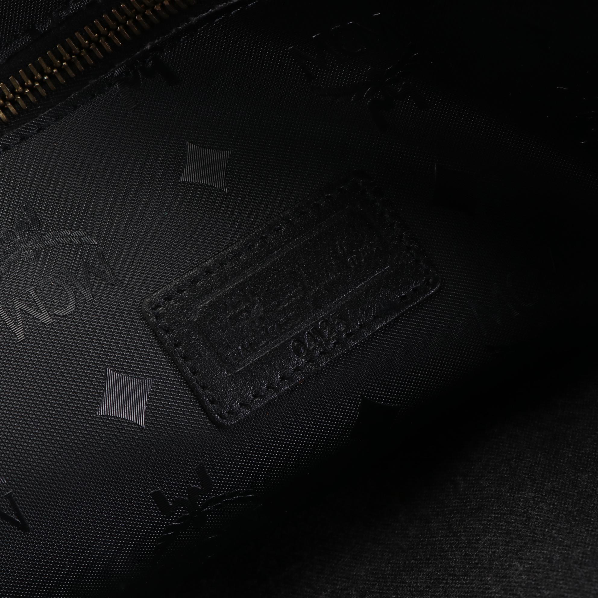 MCM Long Handle Tote Bag in Black Visetos Vinyl