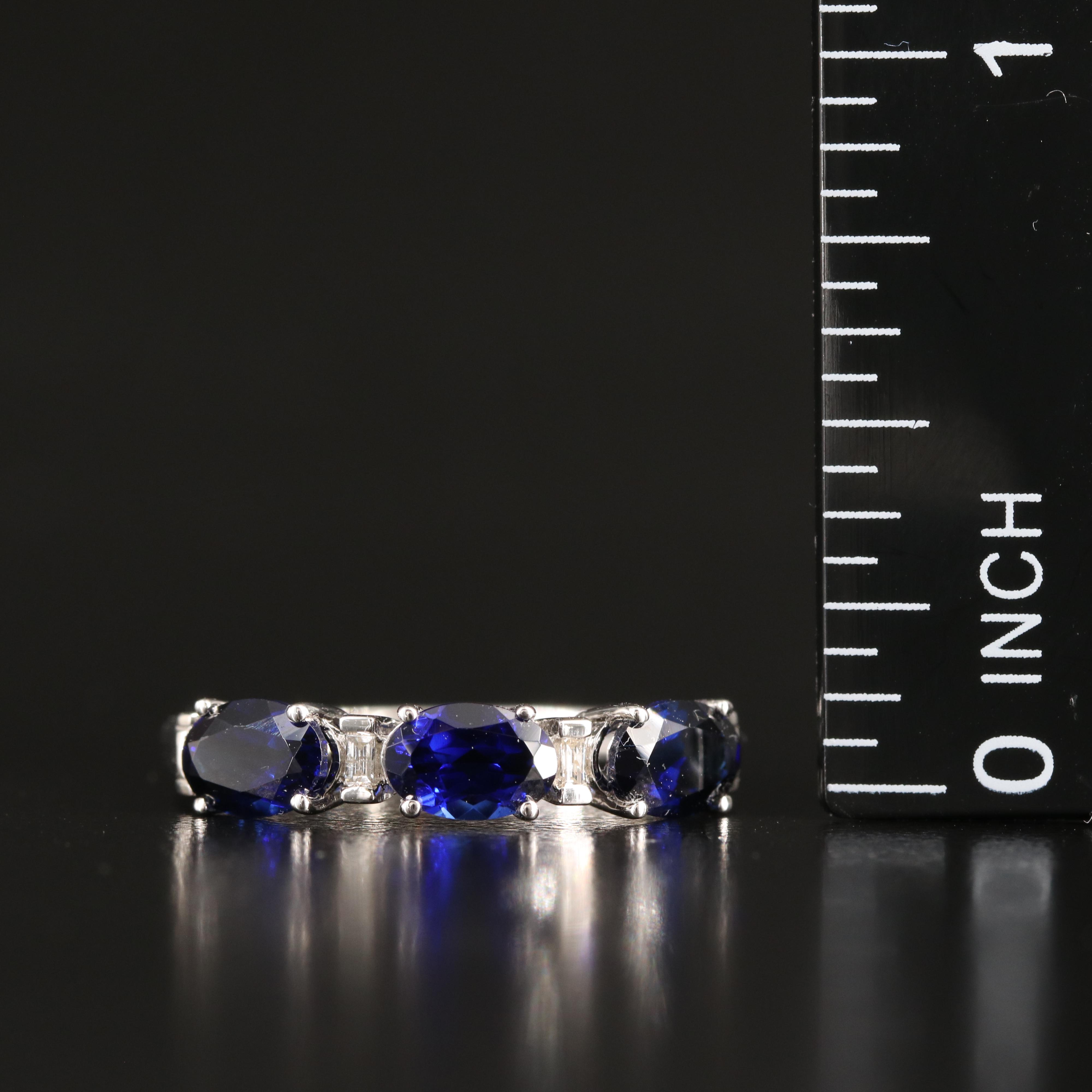 Sterling Sapphire and Diamond Ring