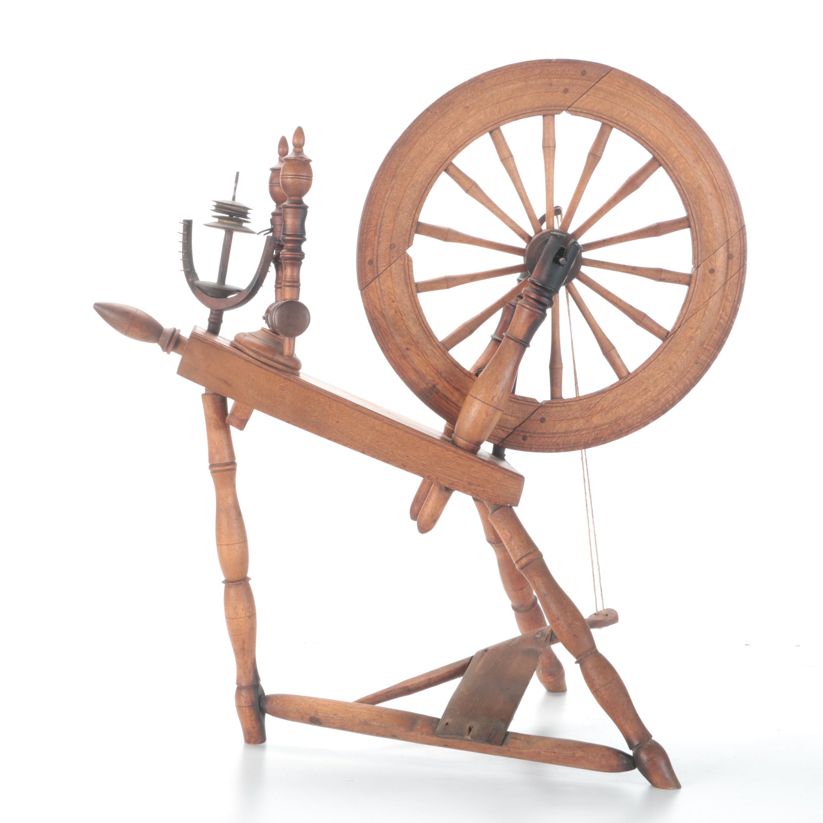Traditional Flax Spinning Wheel