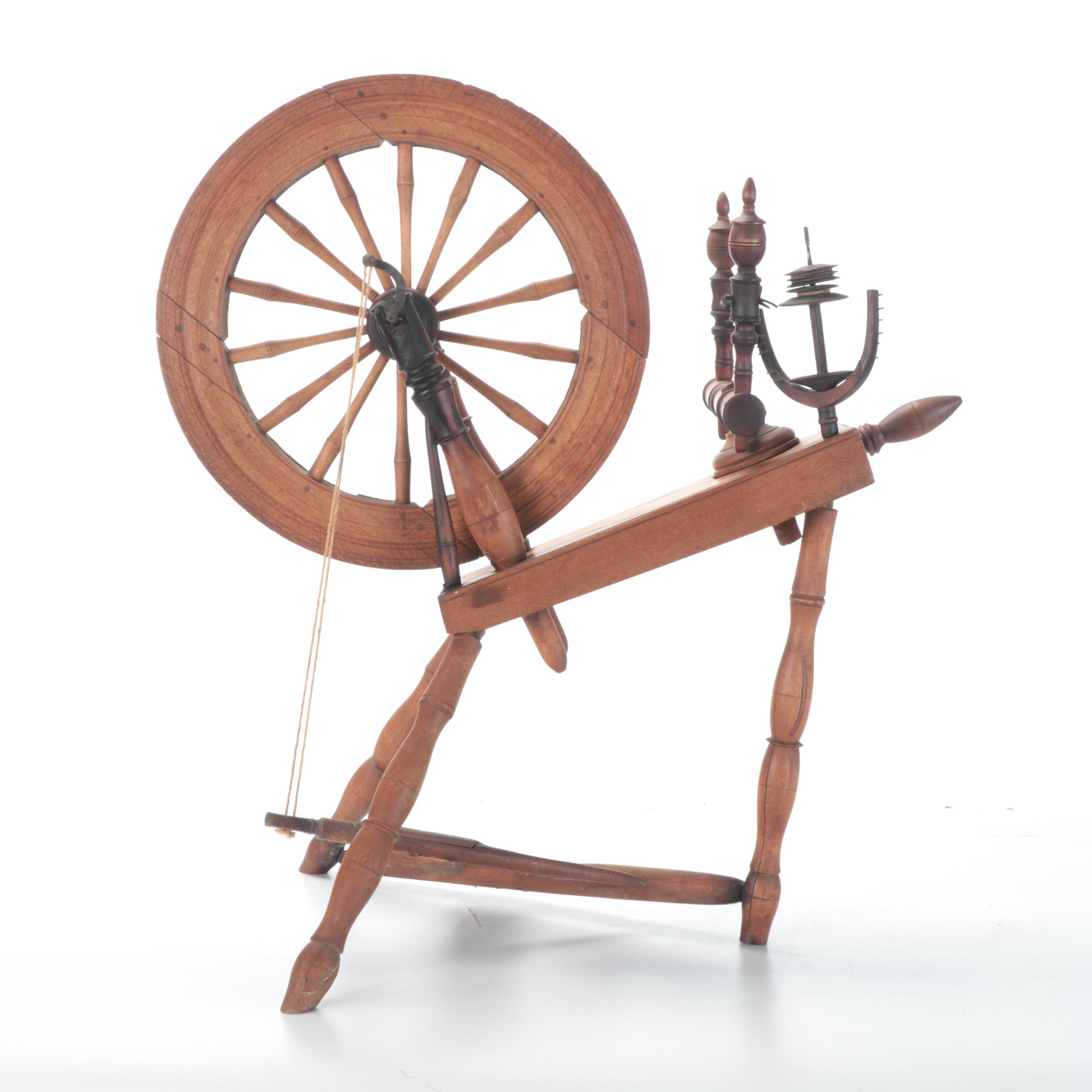 Traditional Flax Spinning Wheel
