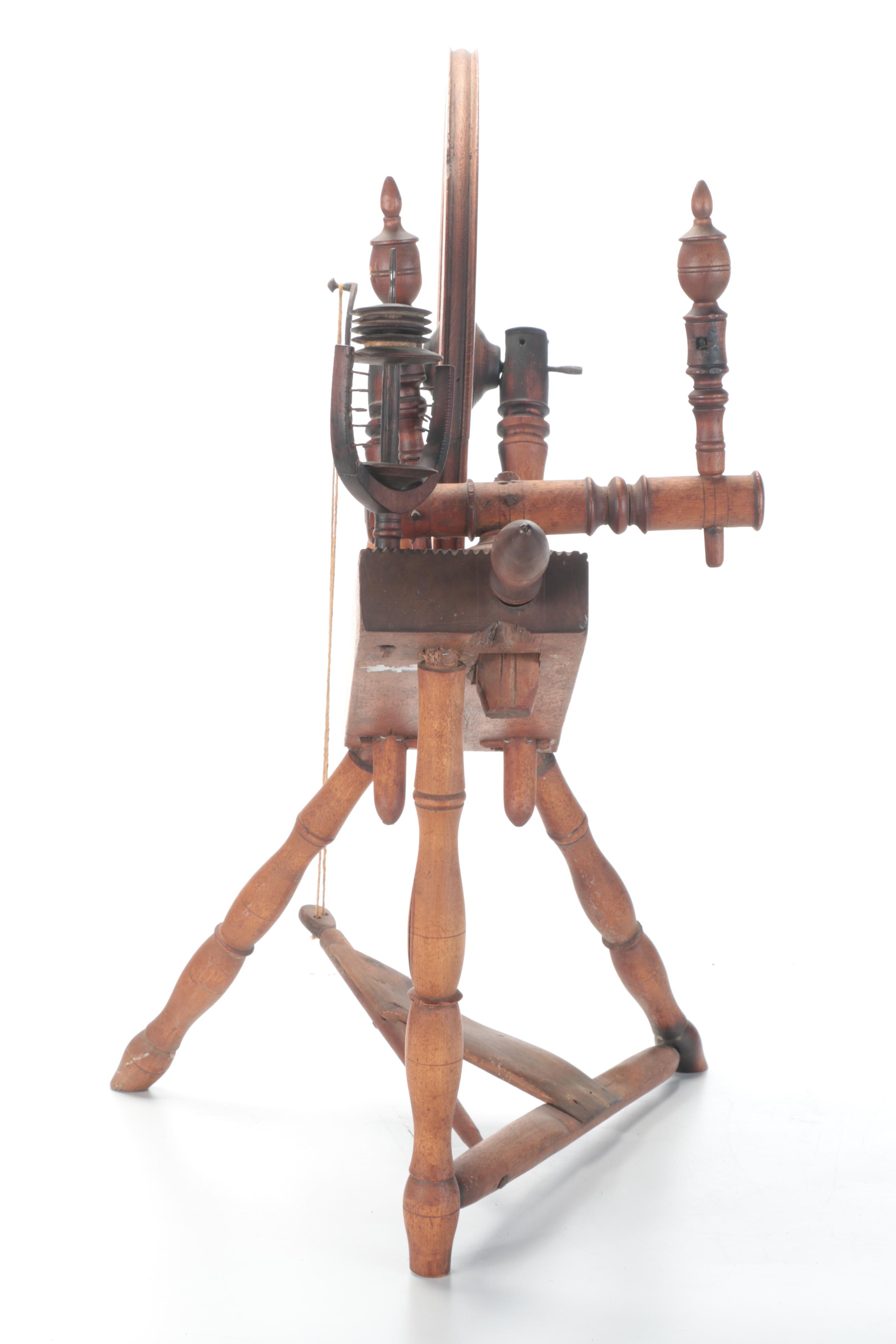 Traditional Flax Spinning Wheel