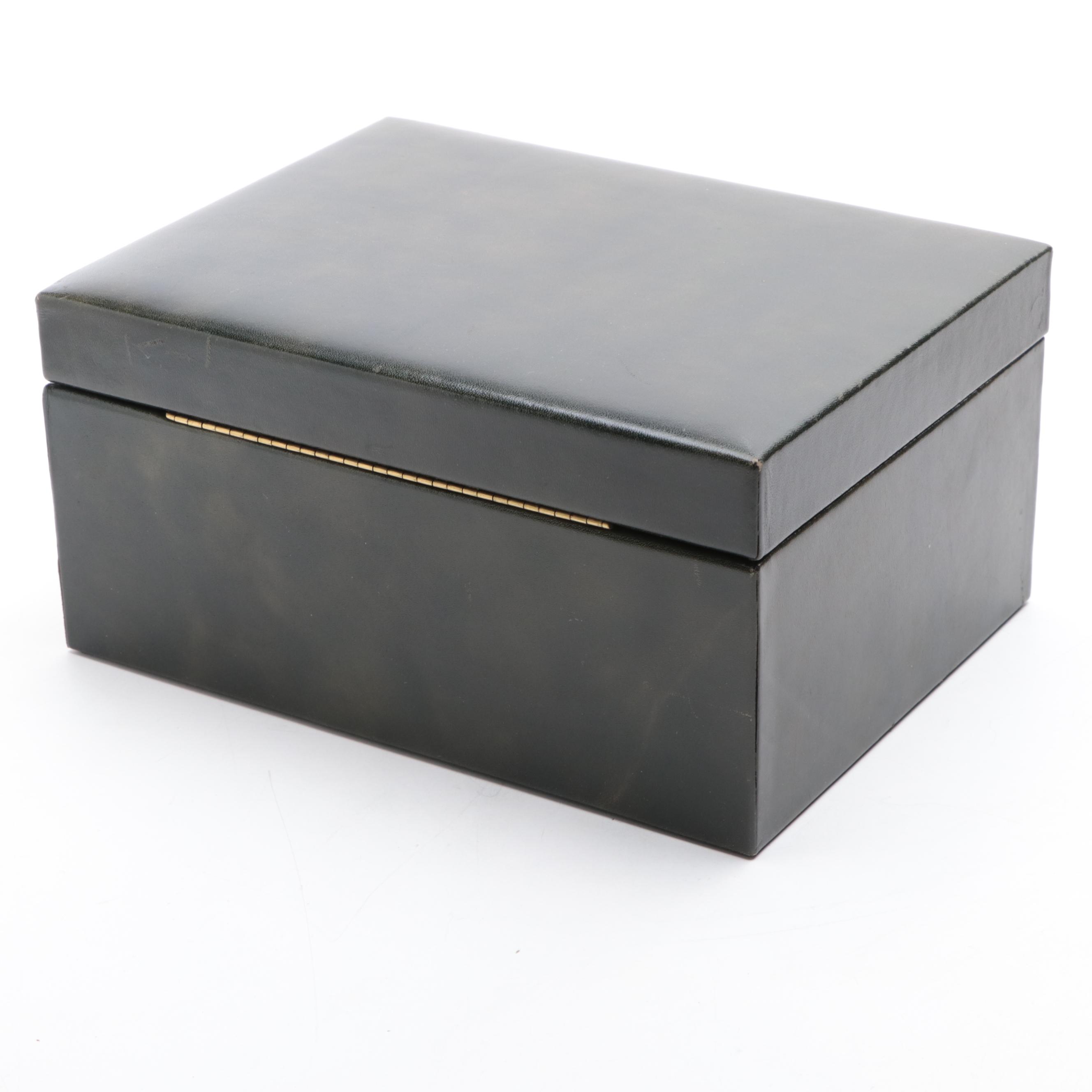 Harrods Leather Jewelry Box with Interior Trays