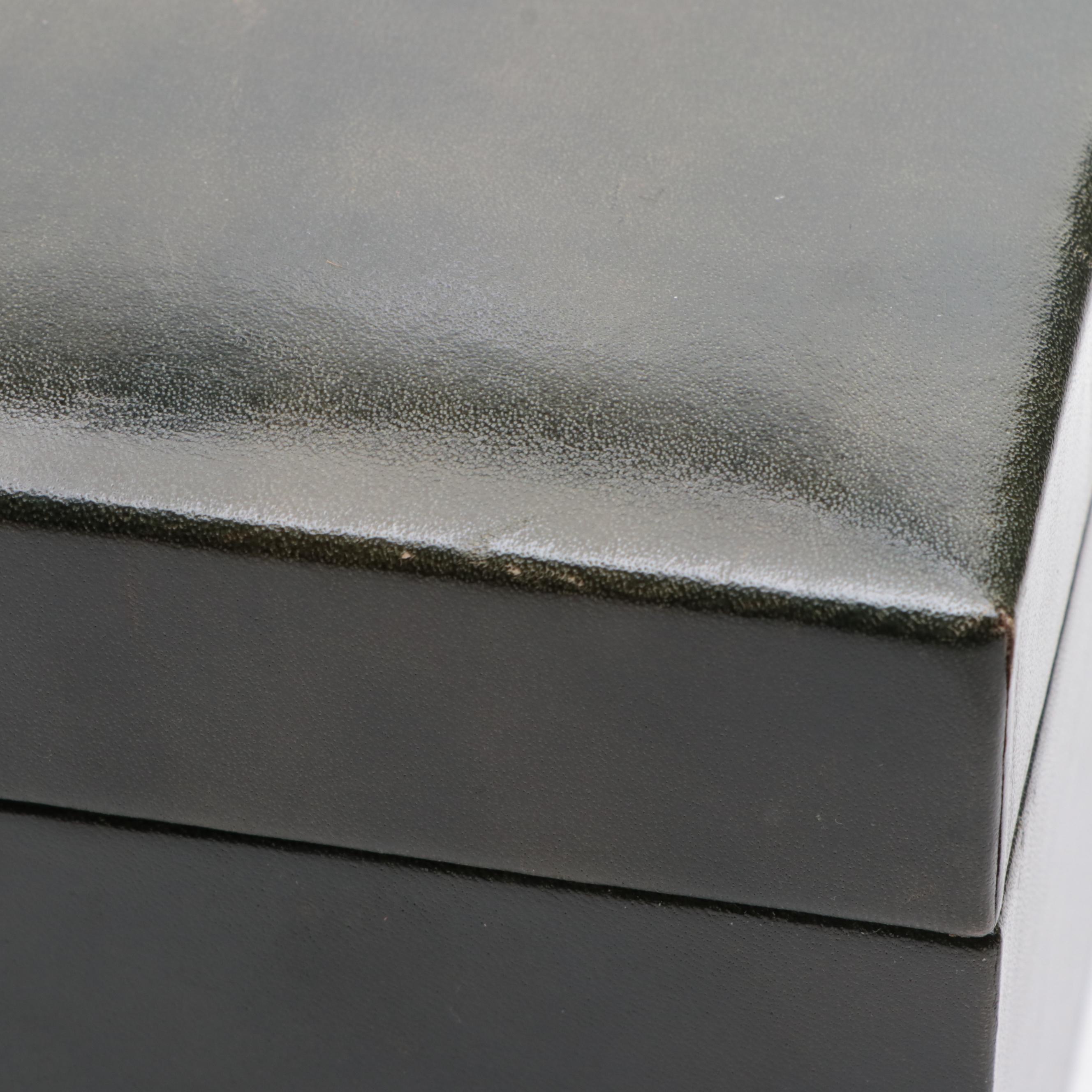 Harrods Leather Jewelry Box with Interior Trays