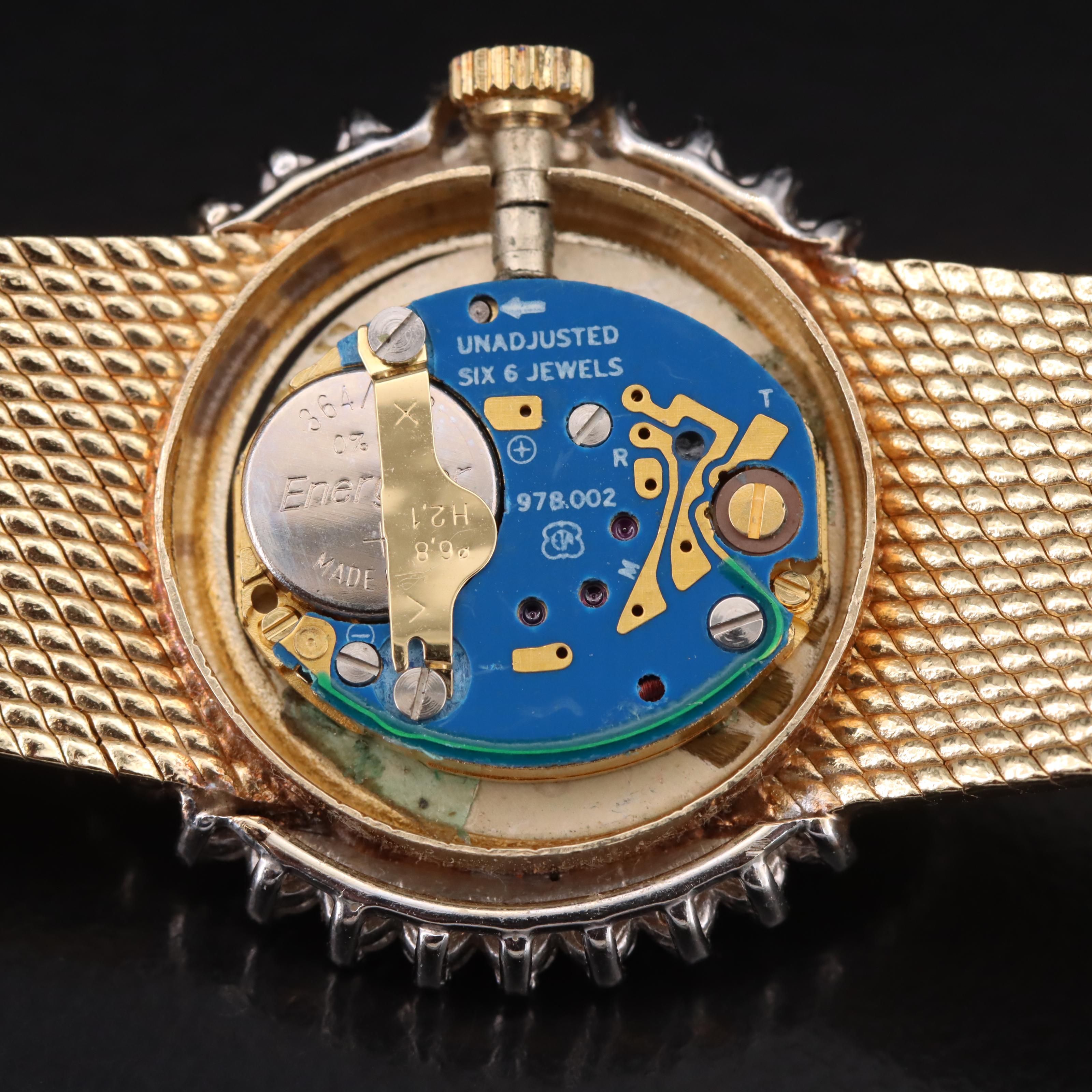 Vintage Rolex "Quartz Retrofit" 14K 1.20 CTW Diamond Bezel Watch