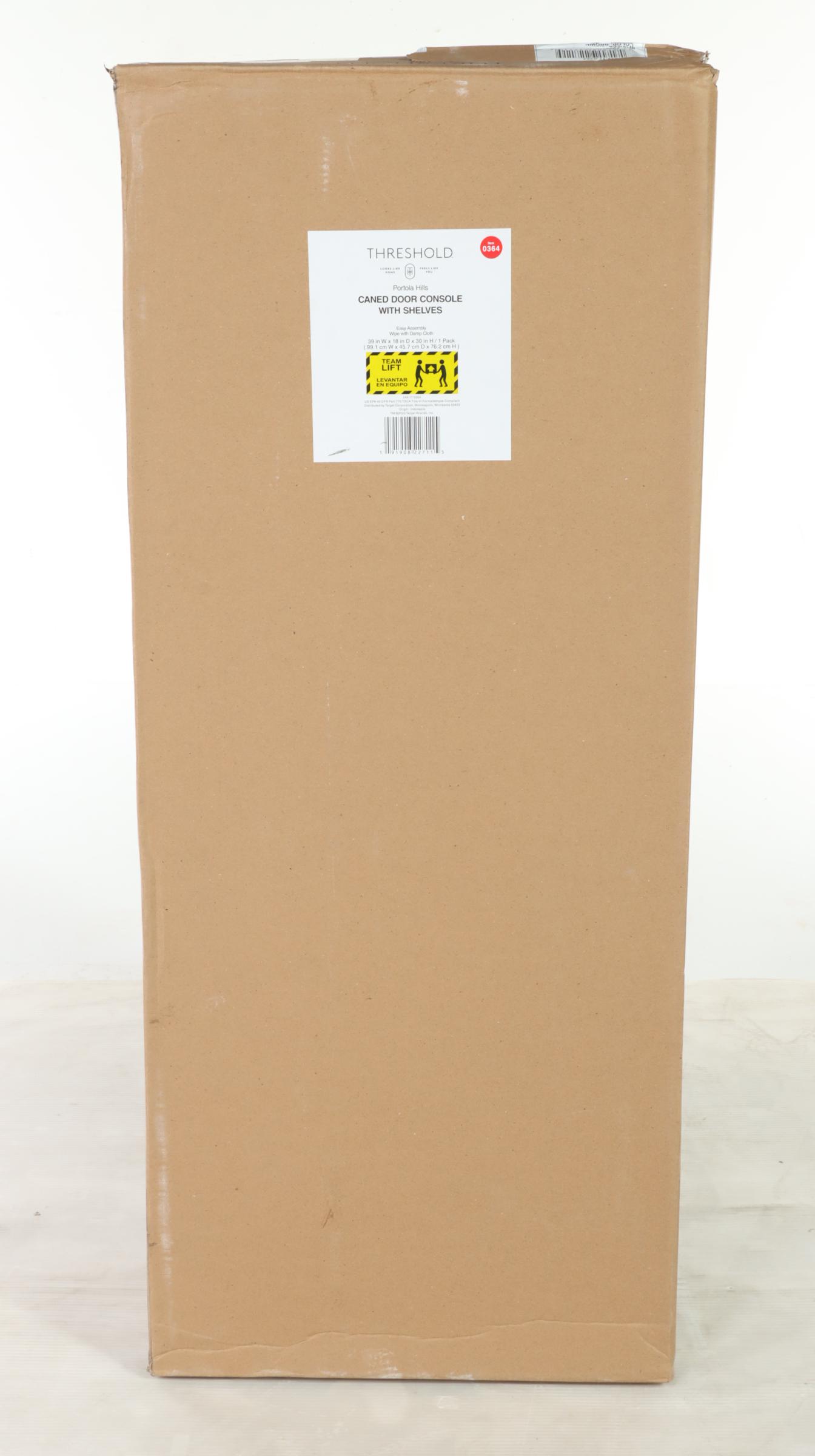 Threshold Portola Hills Caned Door Console With Shelves EBTH