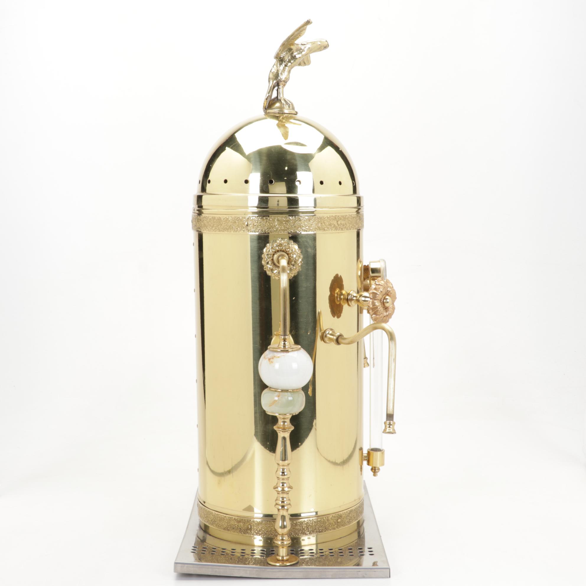 Lacquered Brass Cappuccino Coffee Maker Dome on Base