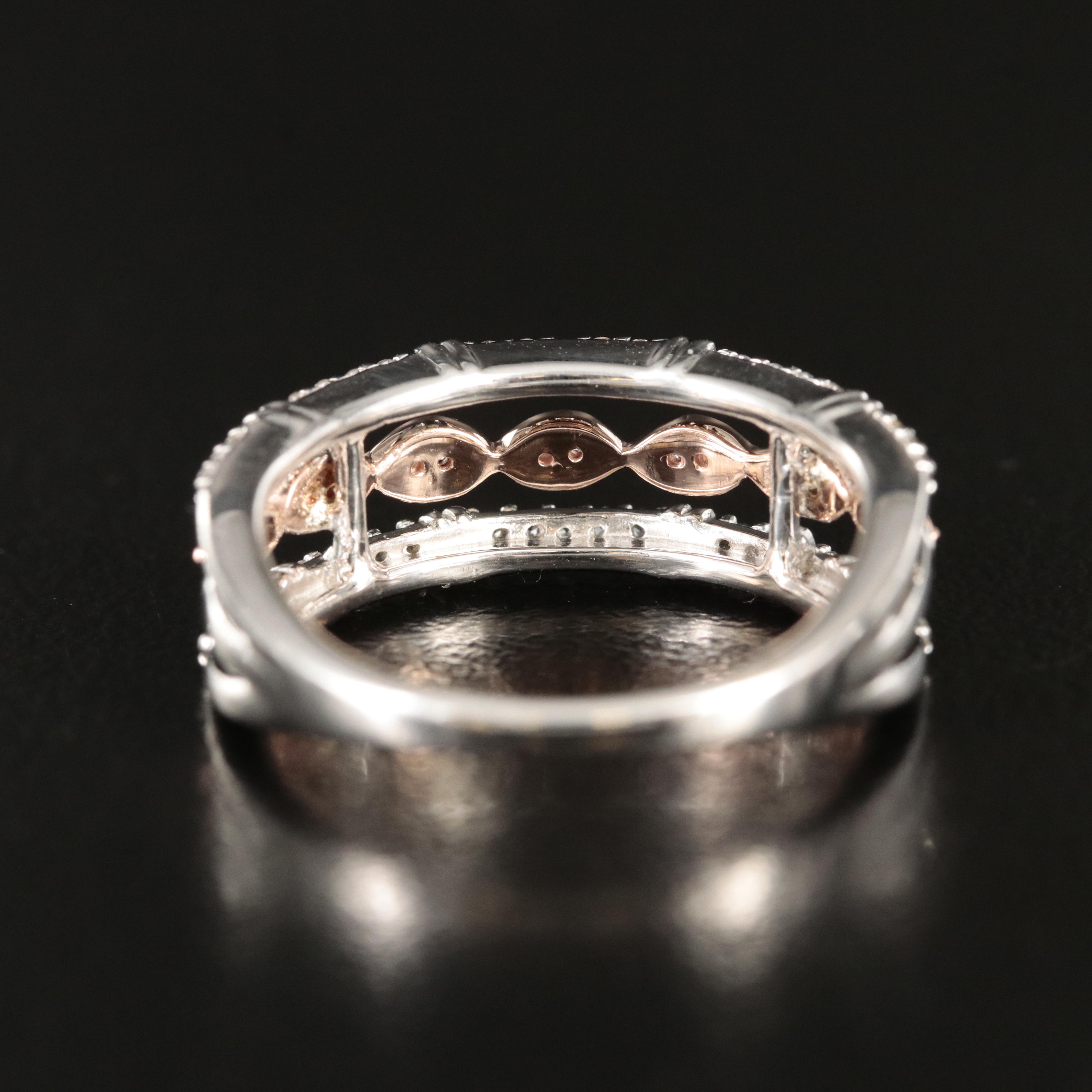 Sterling Sapphire Ring with 10K Rose Gold Accent