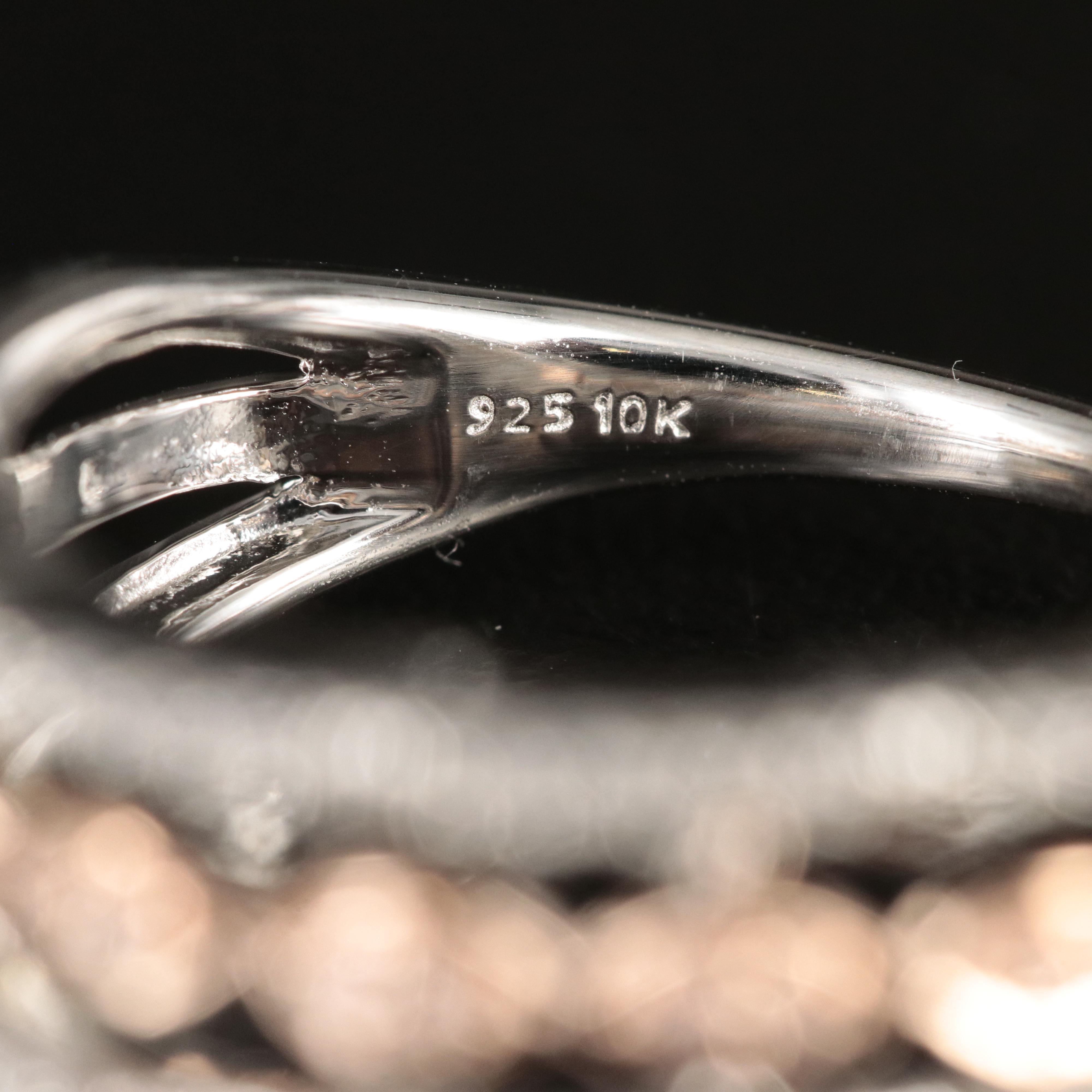 Sterling Sapphire Ring with 10K Rose Gold Accent