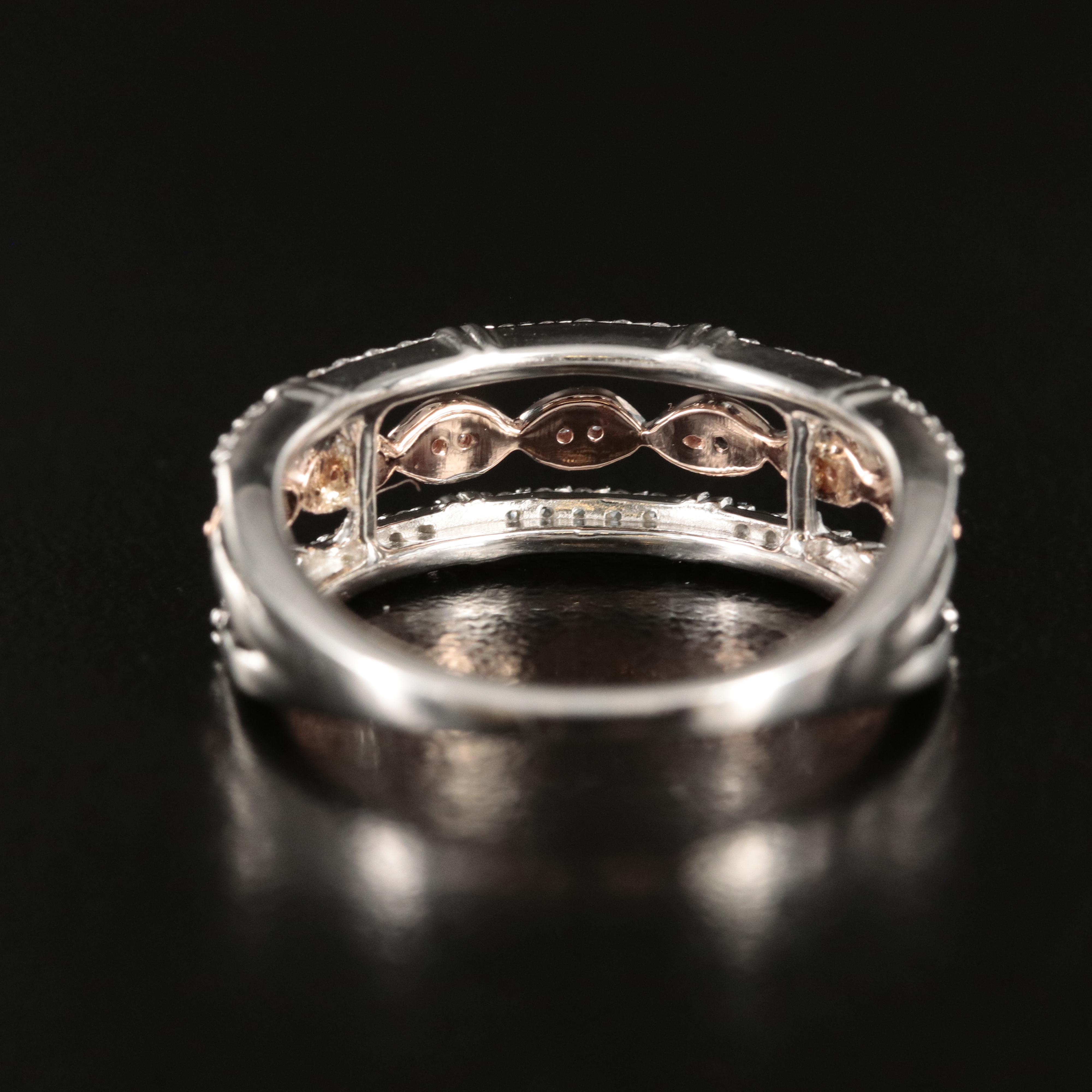 Sterling Sapphire Ring with 10K Rose Gold Accent