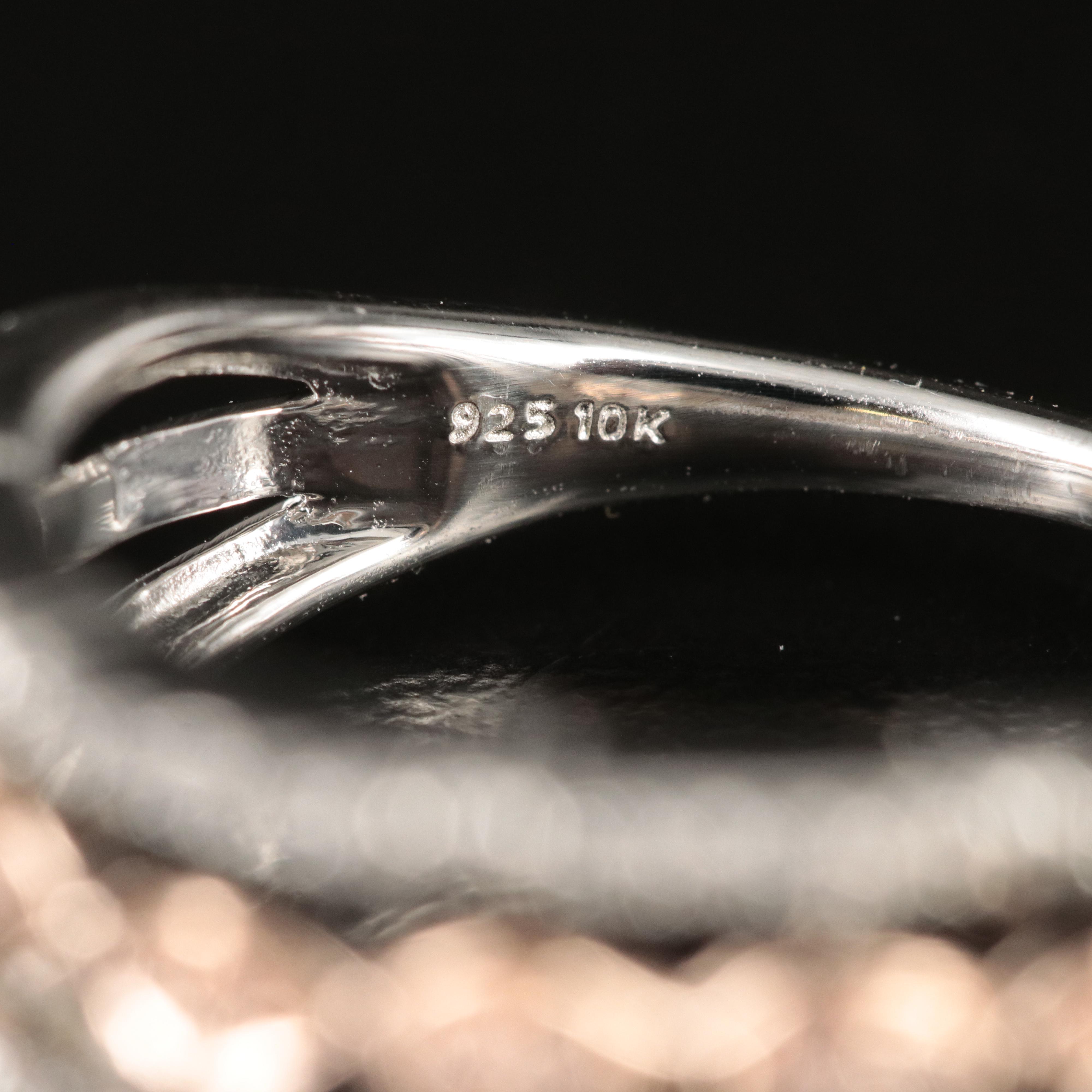 Sterling Sapphire Ring with 10K Rose Gold Accent