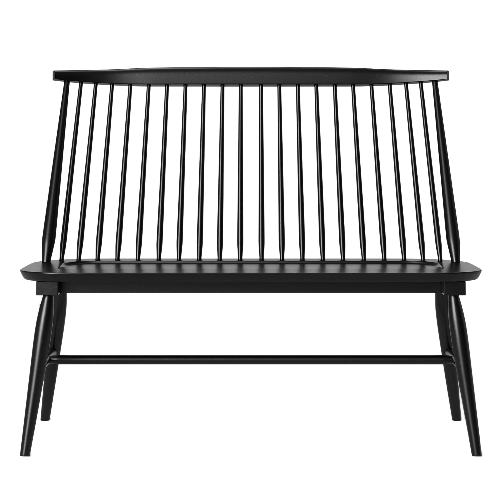 Threshold "Harwich" High Back Windsor Style Dining Bench in Black EBTH