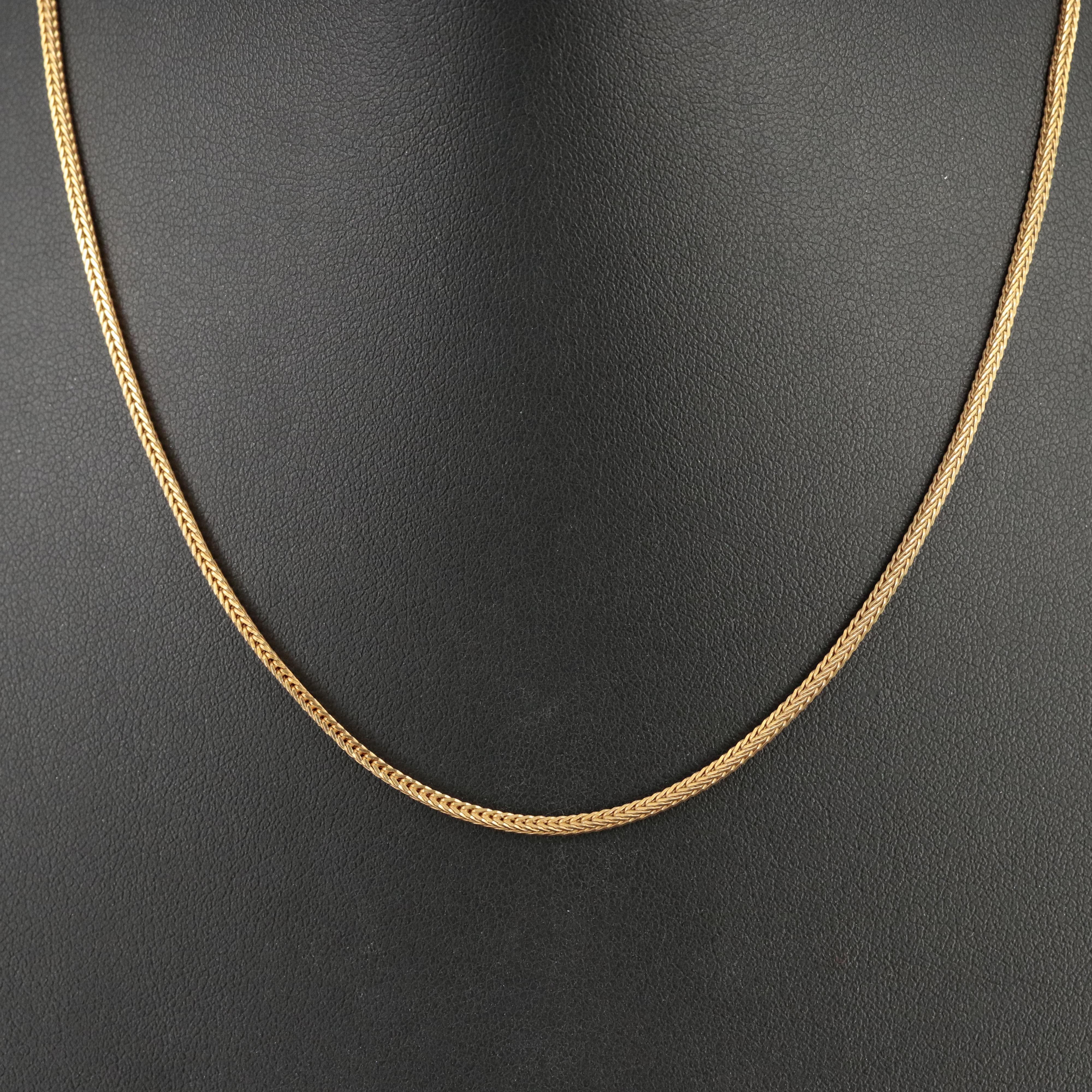 Italian 14K Square Wheat Chain Necklace