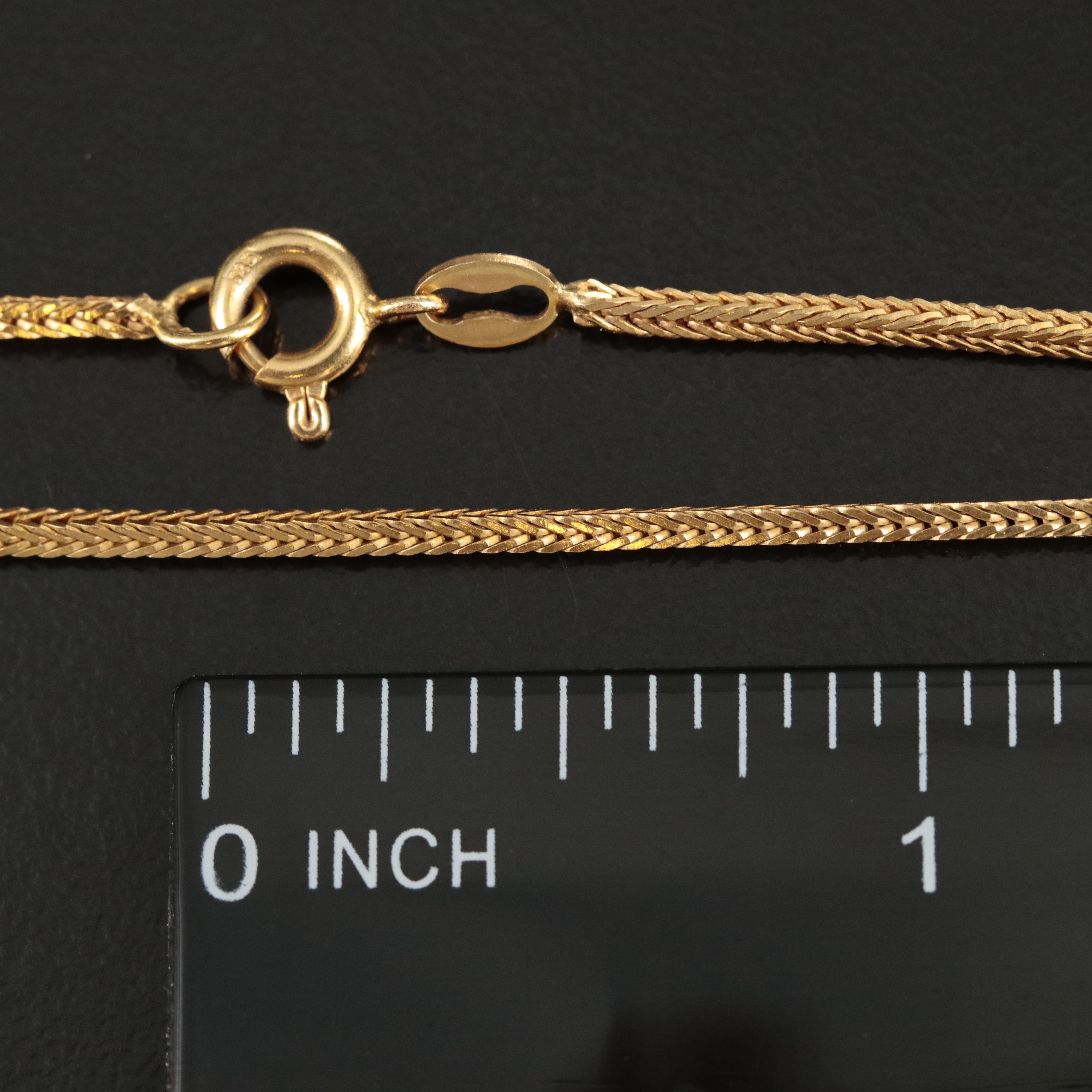 Italian 14K Square Wheat Chain Necklace