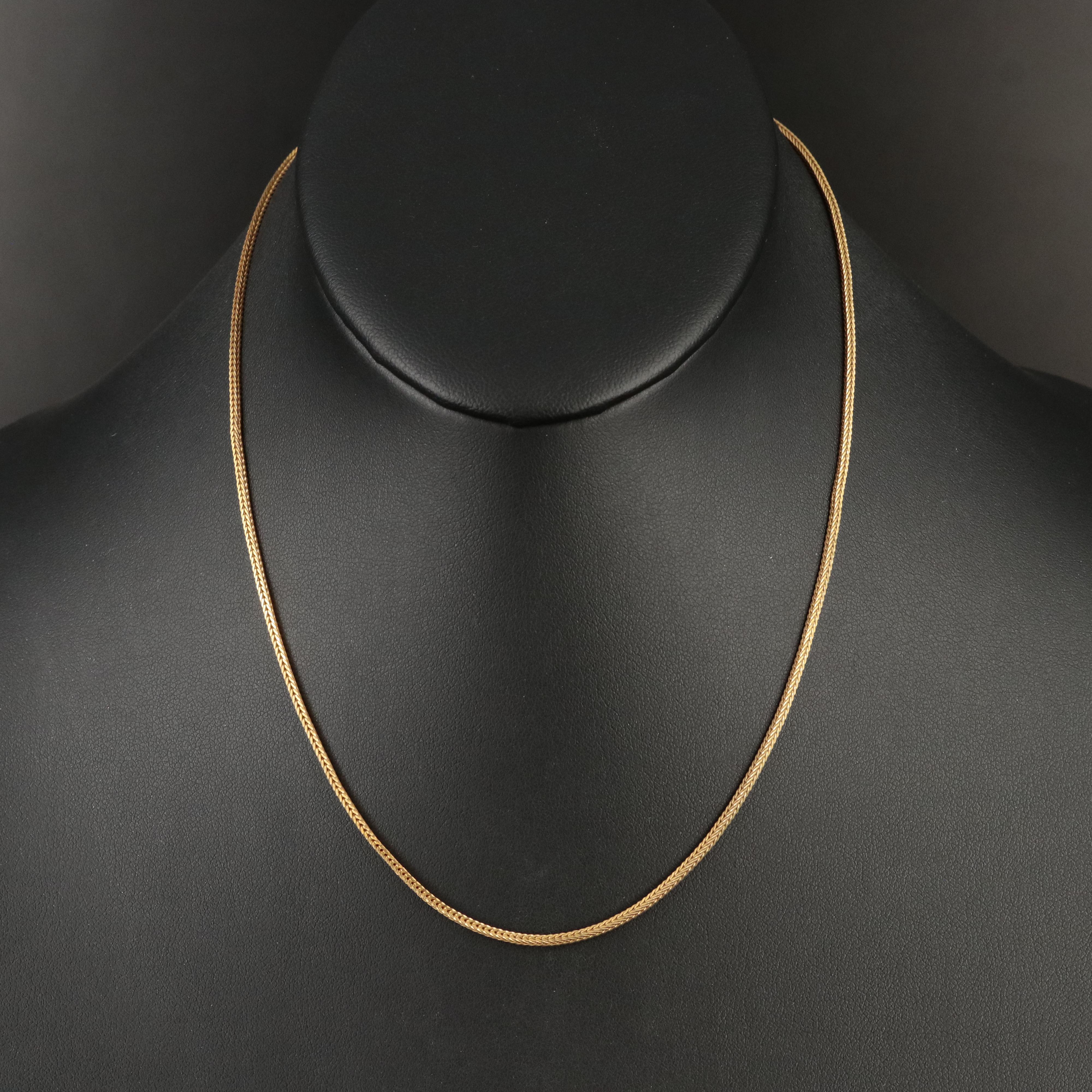 Italian 14K Square Wheat Chain Necklace