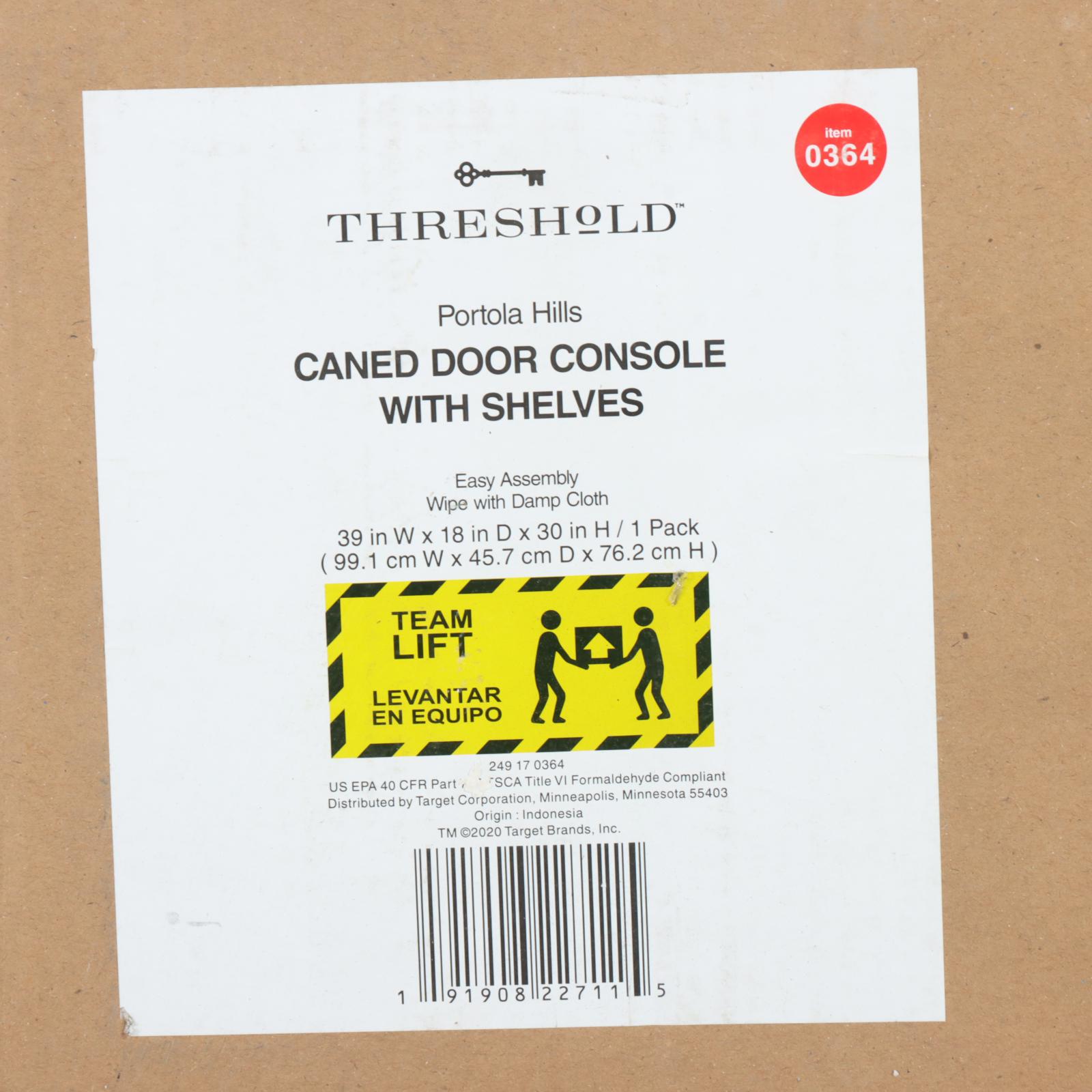 Threshold Portola Hills Caned Door Console With Shelves EBTH